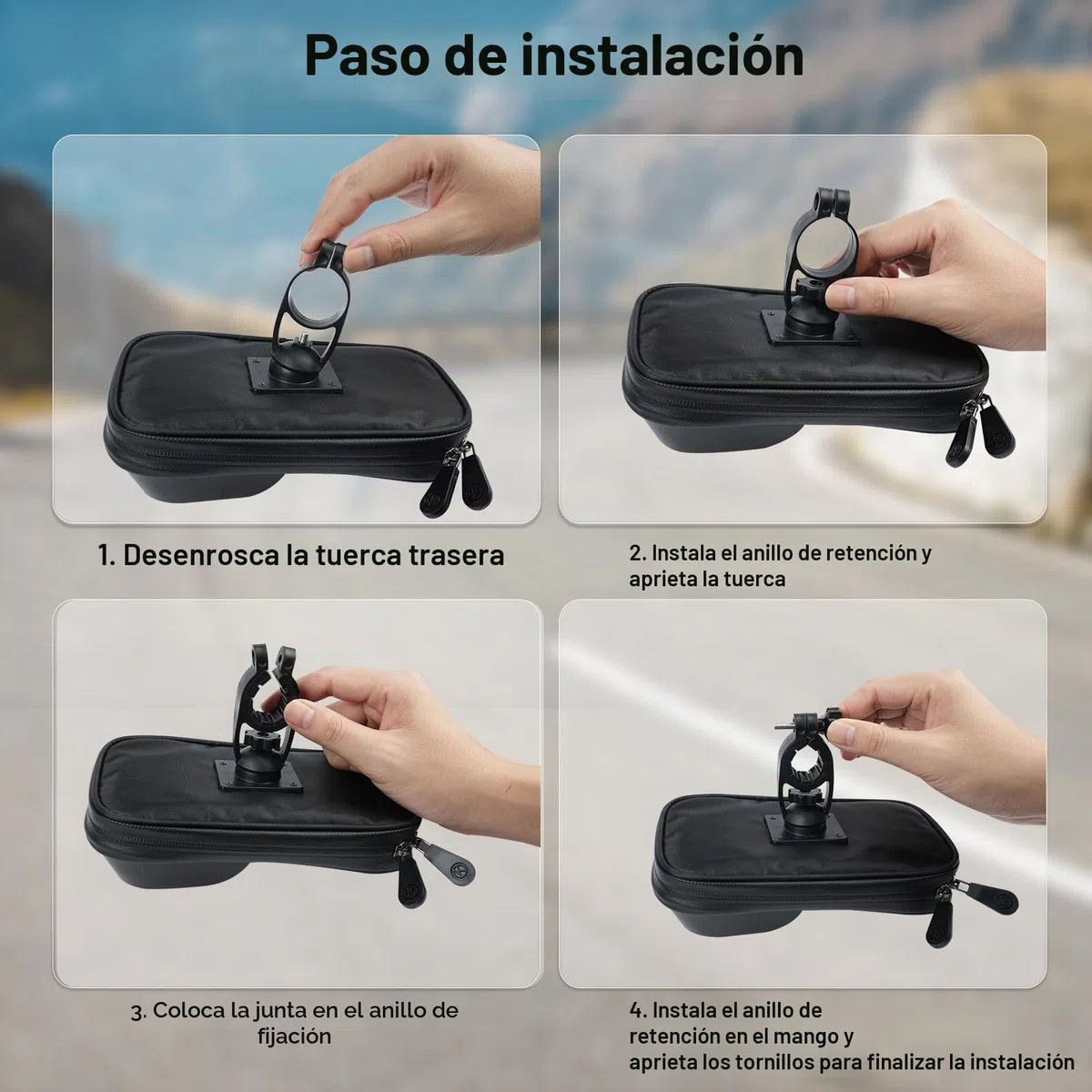 flintronic Bolsa Bici con Soporte para Telefono Móvil, Bolsa Móvil de Bicicleta Impermeable, Soporte Movil Bicicleta, con Ventana para Pantalla Táctil, para iPhone/Samsung/Smartphones de hasta 6,4''
