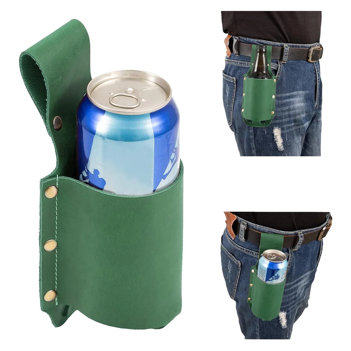 Biergürtel Bierhalter,Leder Flaschenhalter Gürtel Bierflaschenhalter Bierholster,Bier Geschenke für Männer Vatertag Weihnachten Biertrinker/Liebhaber Bierzubehör für die Reise.