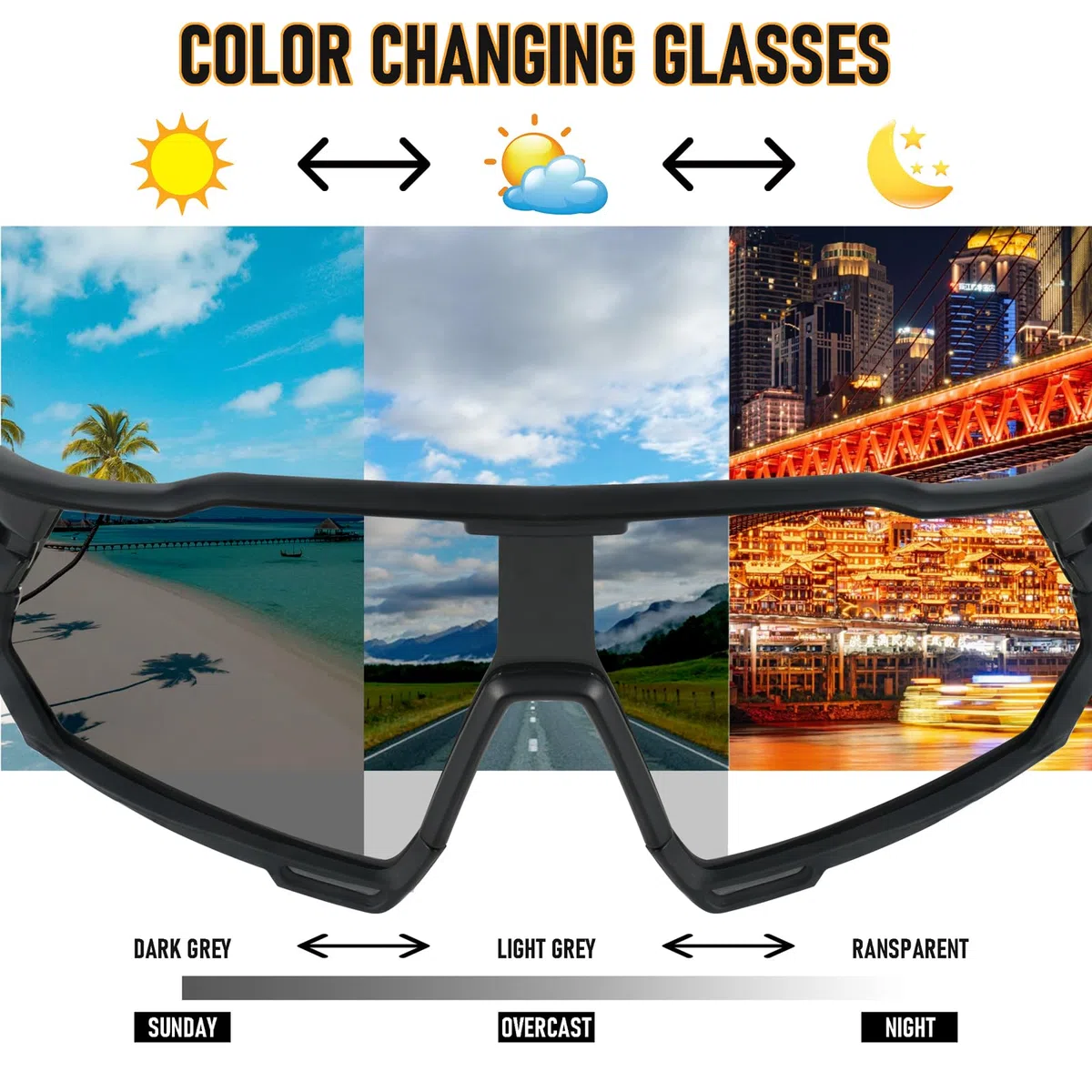 Gafas Ciclismo Fotocromaticas Gafas de Sol Deportivas Mujeres Hombres Running Transparente MTB Bicicleta Accesorios