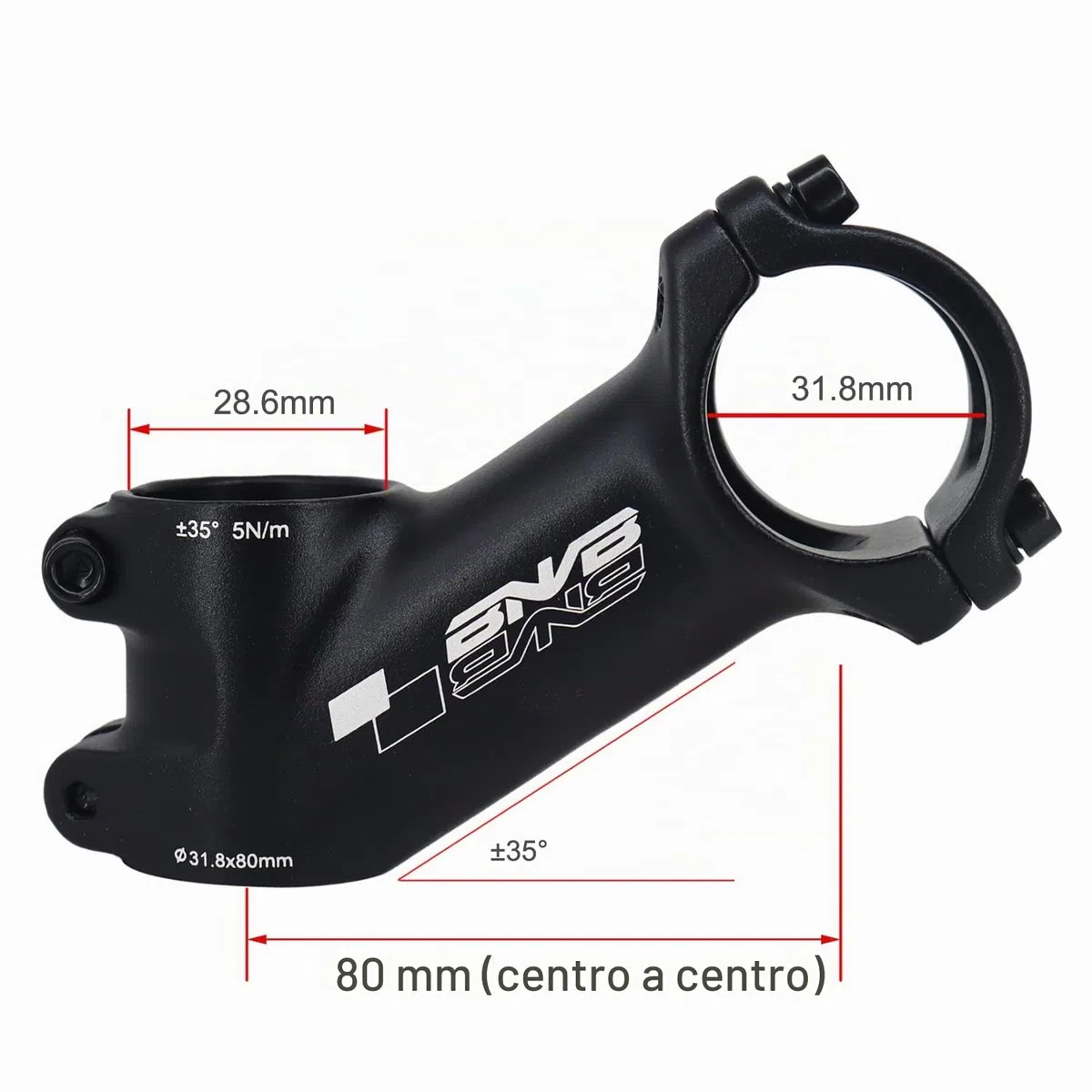 PLATTBK Potencias MTB 31.8mm Vástago de Manilar de Bicicleta Aleación de Aluminio 60/70/80/90/100mm Ciclismo Bici de Montaña