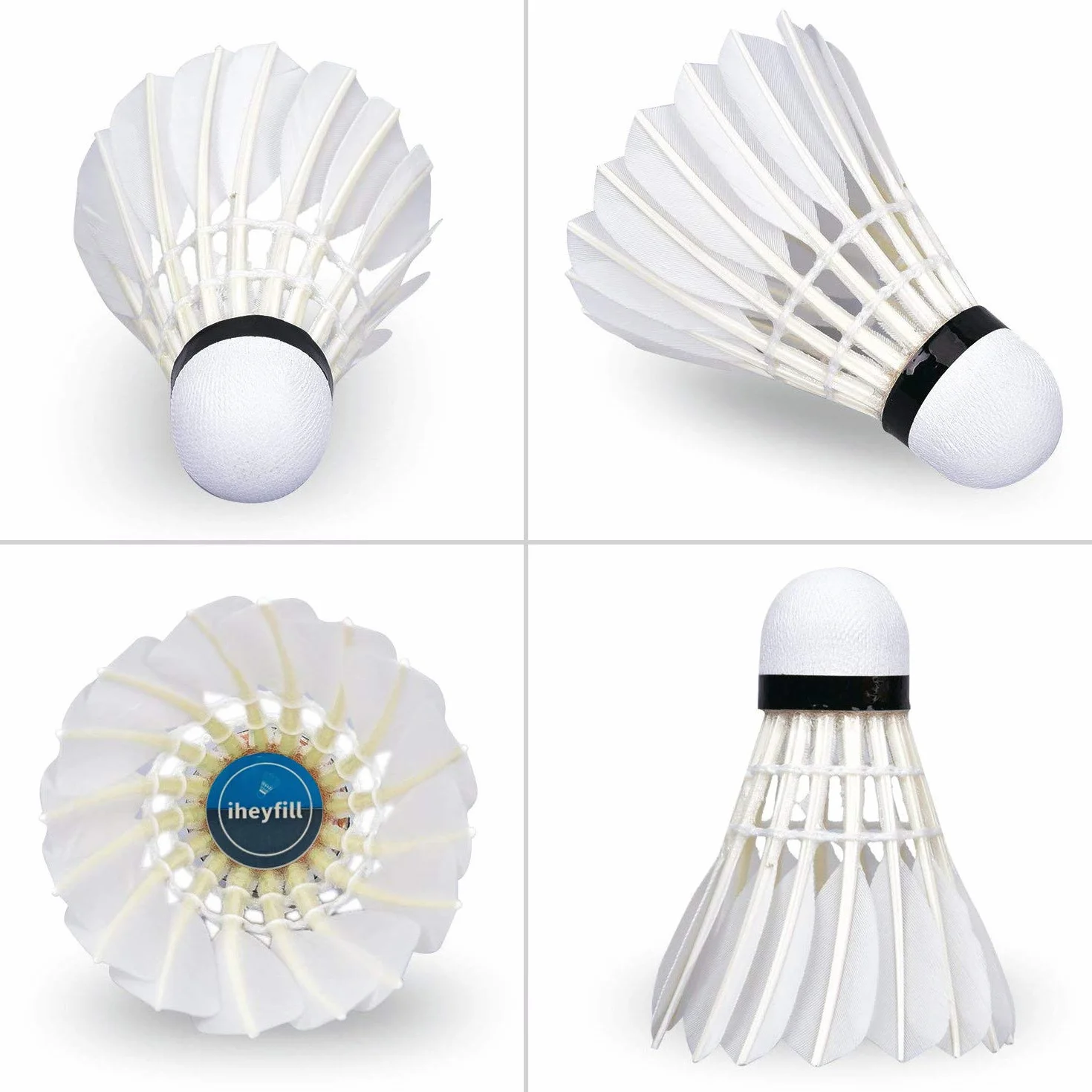 Paquete de 12 Volantes de Bádminton, Volantes de Pluma de Ganso con Estable y Duradero para Deportes de Interior Entrenamiento Deportivo al Aire Libre Pelotas de Bádminton