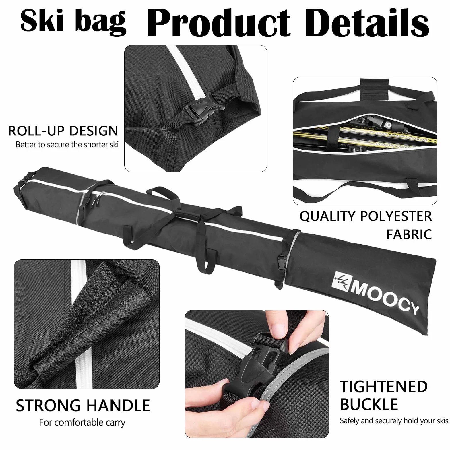 Bolsa Esquí Juego Bolsas Zapatos Esquí, Bolsa Para Zapatos Esquí Juego Esquí Deportes Invierno 200cm Accesorios Equipos Esquí Para Esquís Juego Bolsa Esquí Y Bolsa Para Botas Esquí Longitud Ajustable