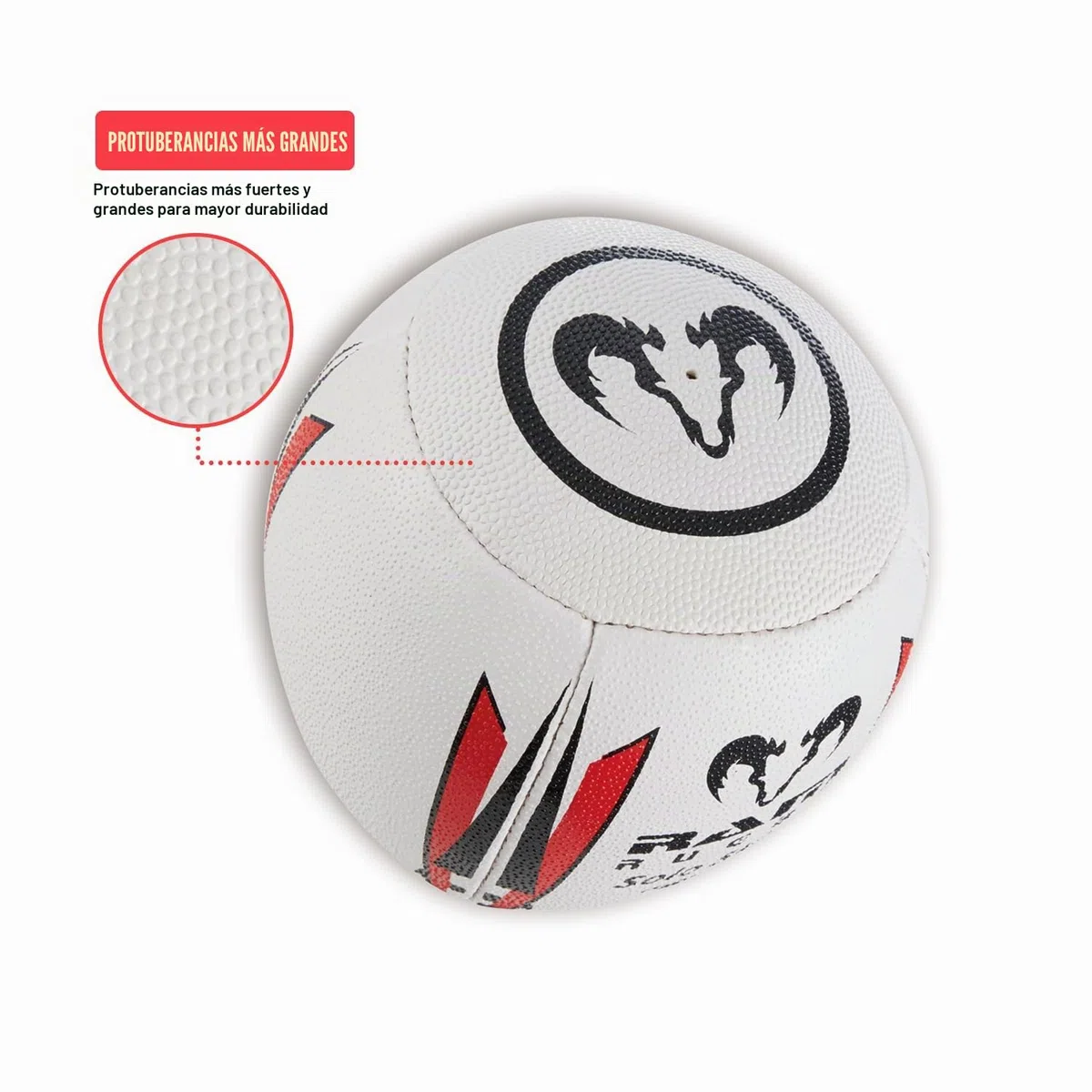 Ram Rugby Solo Skills Rugby Ball (Available in Size 5, 4 & 3) – Practice Rugby Passing & Handling Technique with This Innovative Rebounder Half Rugby Ball. Ideal for Solo Practice Against a Wall.