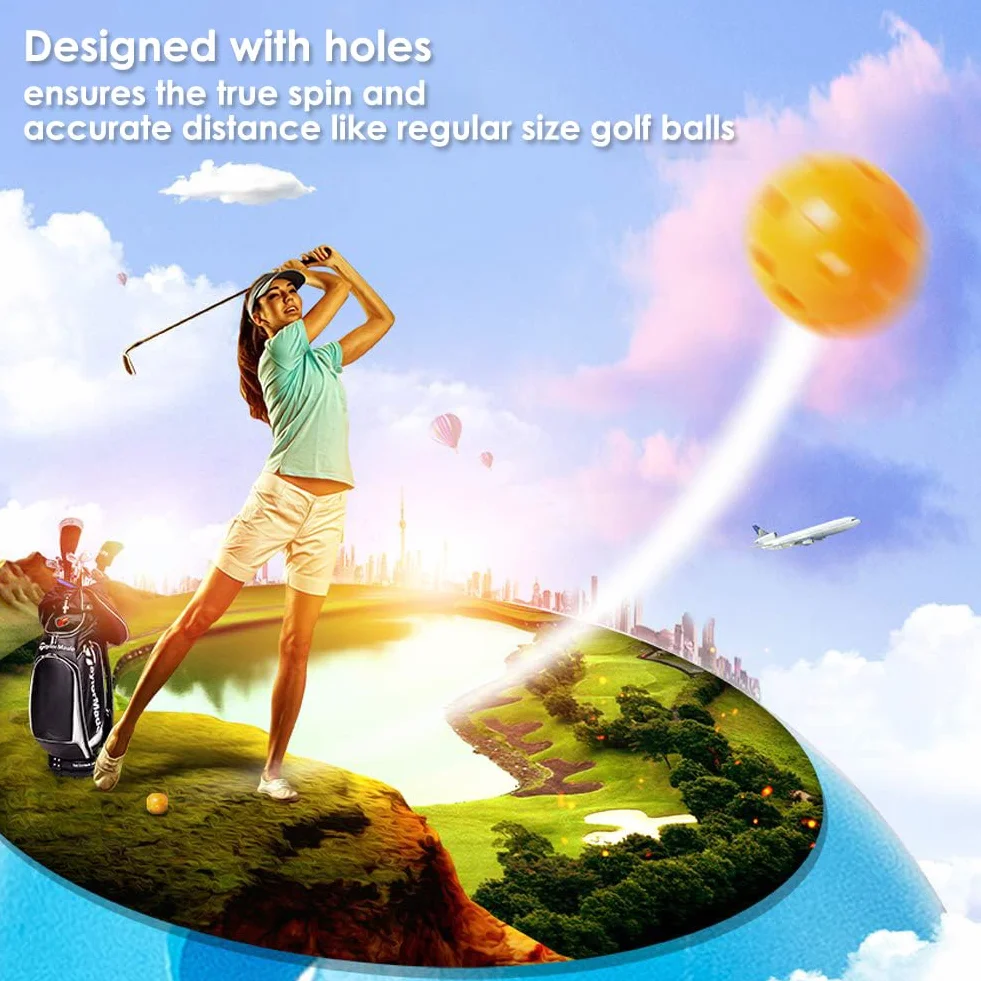 THIODOON Pelota de práctica de Golf, Flujo de Aire, Bolas de Golf Huecas de 40 mm, Rango de conducción, Juegos de Golf al Aire Libre, para Adultos, niños, 12 Unidades (Colores Mixtos, 12 Piezas)
