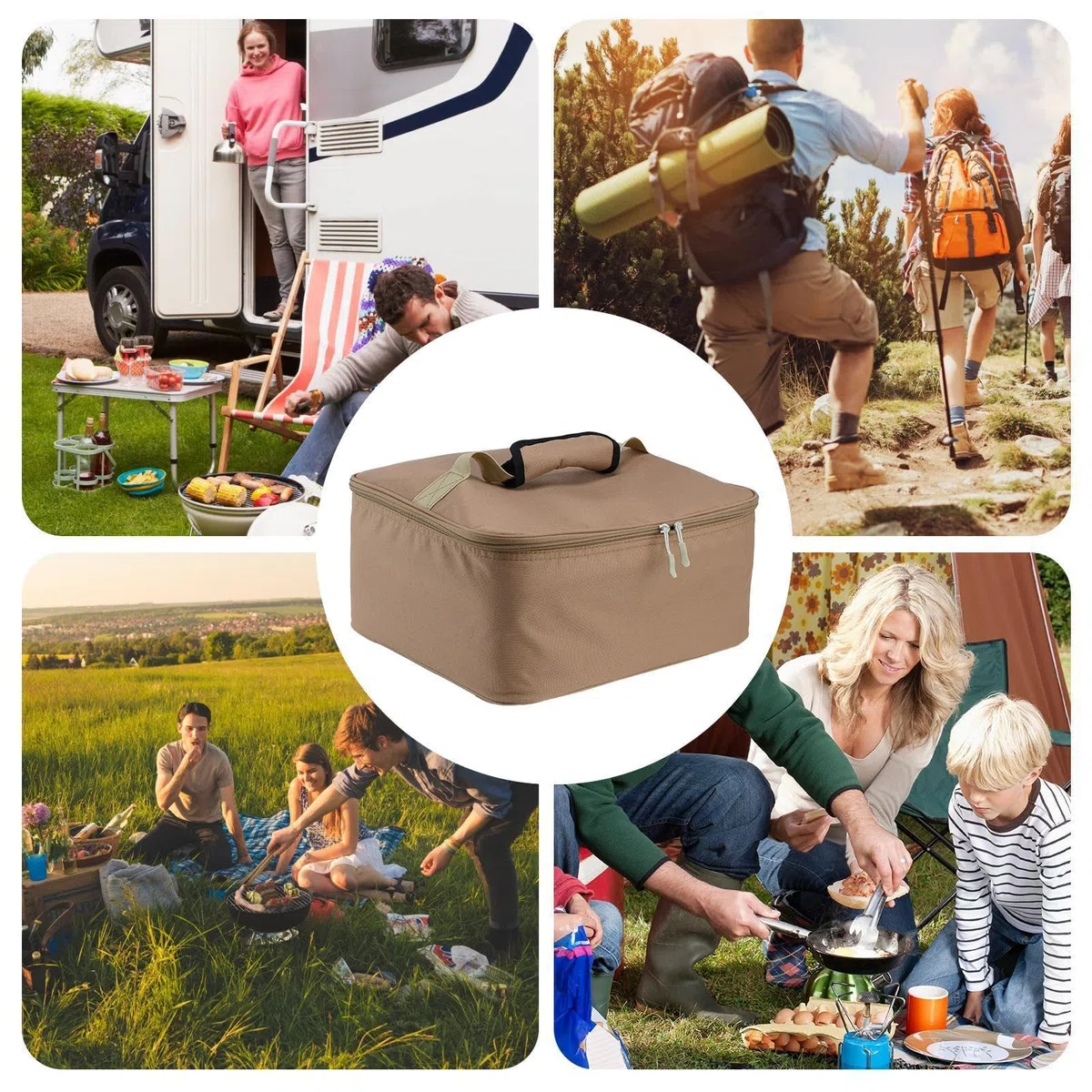 De Transporte Para Estufa De Camping - 35 X 32,5 Cm, Almacenamiento De Cocina De Gas Portátil | De Protección De Tela Oxford 600d | Bandeja De Cocina Para Utensilios De Cocina | Estuche