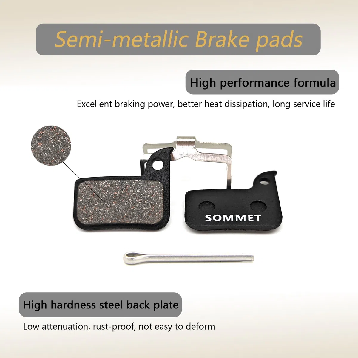 4 Pares SOMMET Pastillas Freno Disco Semi-metálico para SRAM HRD Rival Red Force S700