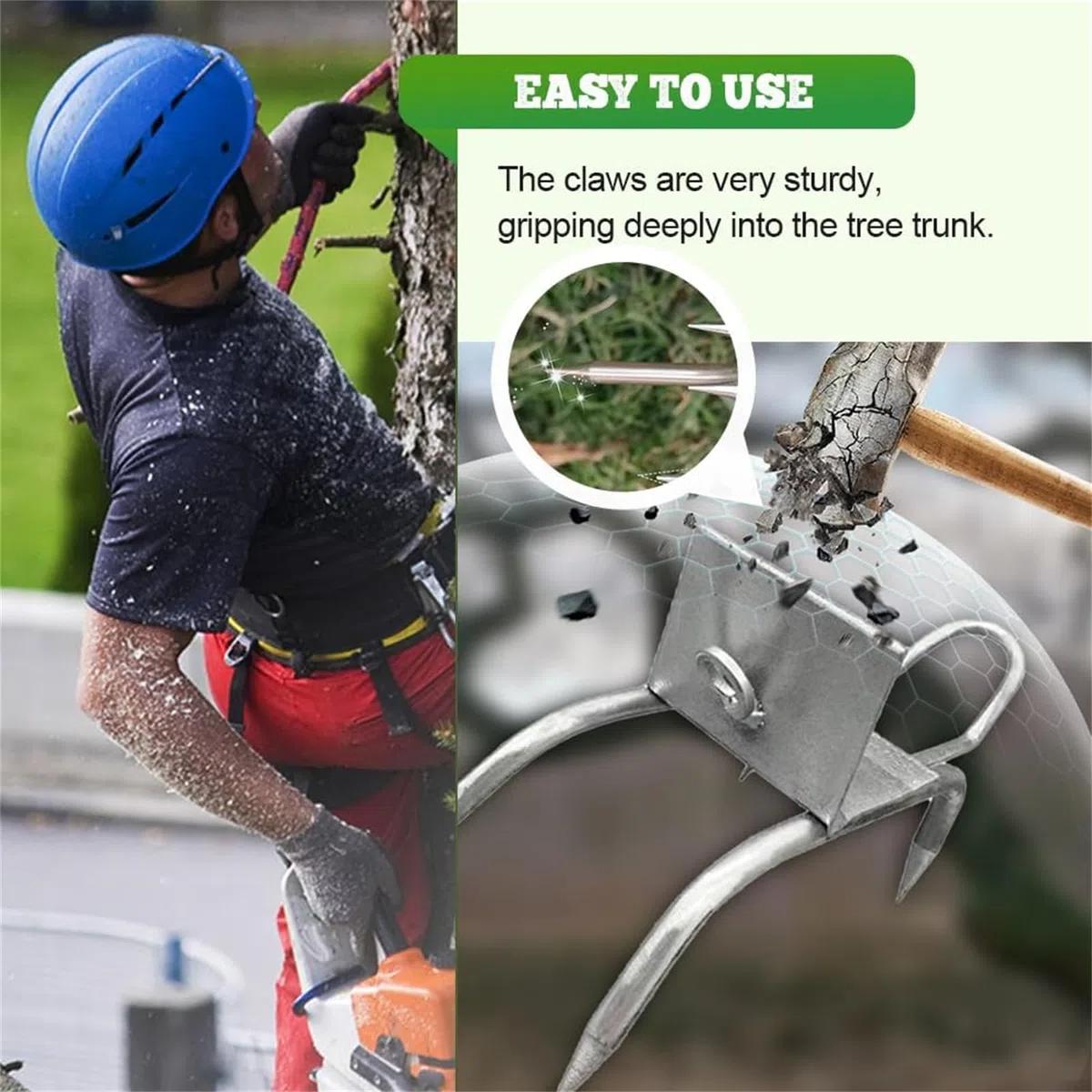 Juego de zapatos antideslizantes para trepar árboles al aire libre, pinchos para trepar árboles, equipo portátil para trepar árboles para trabajar en árboles, ideal para caza, recolección, tala