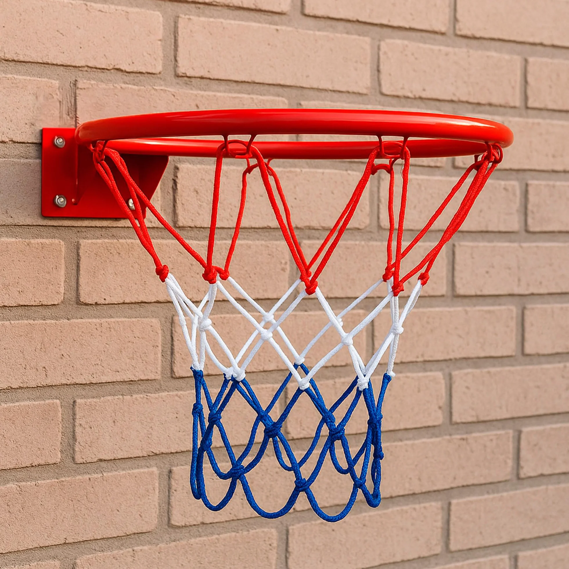 AKTIVE 54279 Canasta de Baloncesto Pared, 39 cm, Escala 1/1.16, Red de poliéster y aro metálico, Instalación con 4 Tornillos incluidos, para Jugar en casa, terraza o jardín