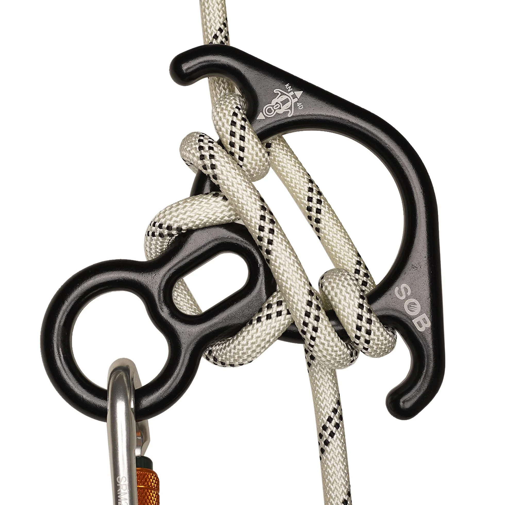 SOB Descensor de Escalada Figura 8 Anillo Cuerda Aleación de Aluminio de magnesio Belay Dispositivo para Montañismo en Roca al Aire Libre Rescate Trabajo Aéreo