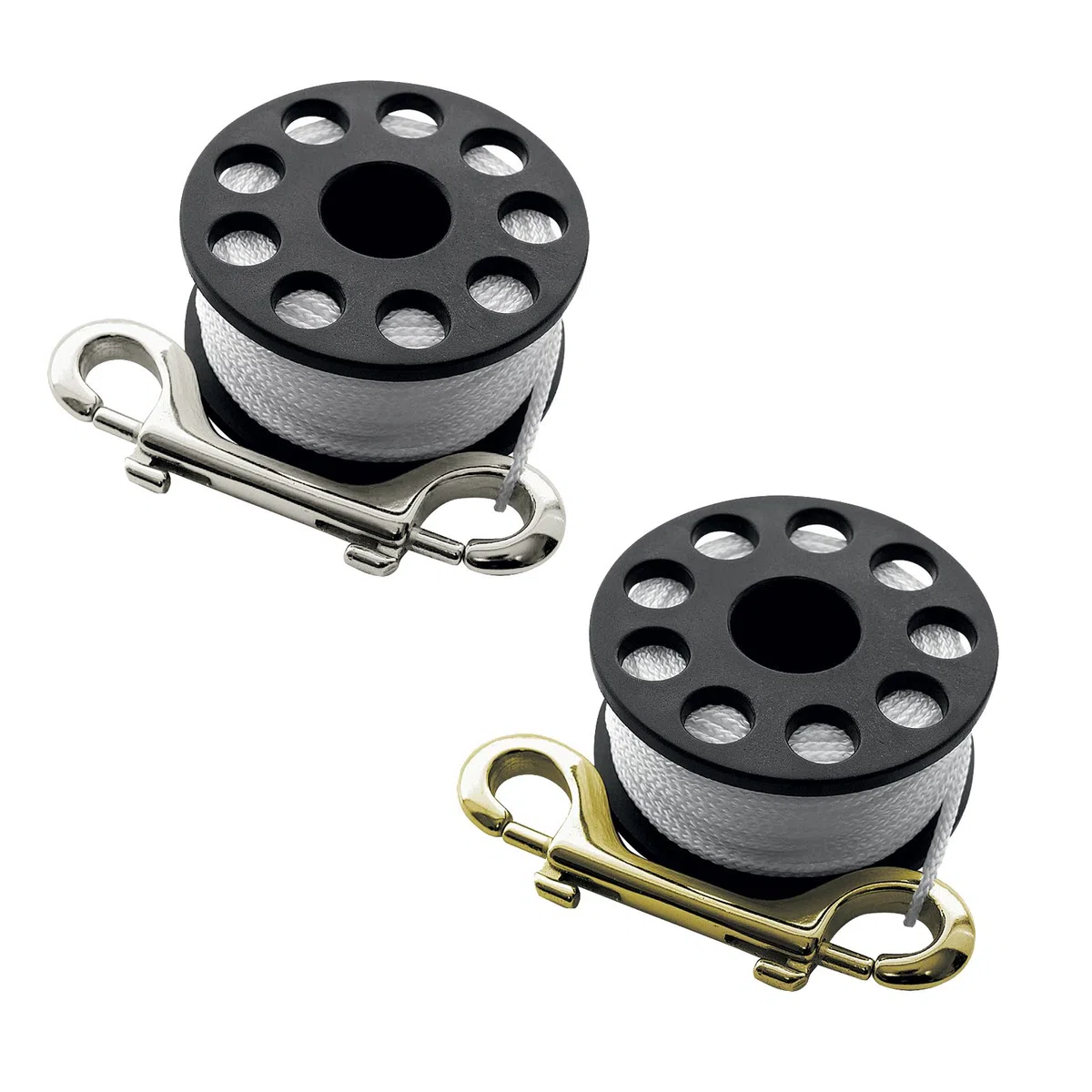 SCUBAPRO Mini Reel Small con mosquetón Doble de Acero Inoxidable (Aprox. 15 Metros).