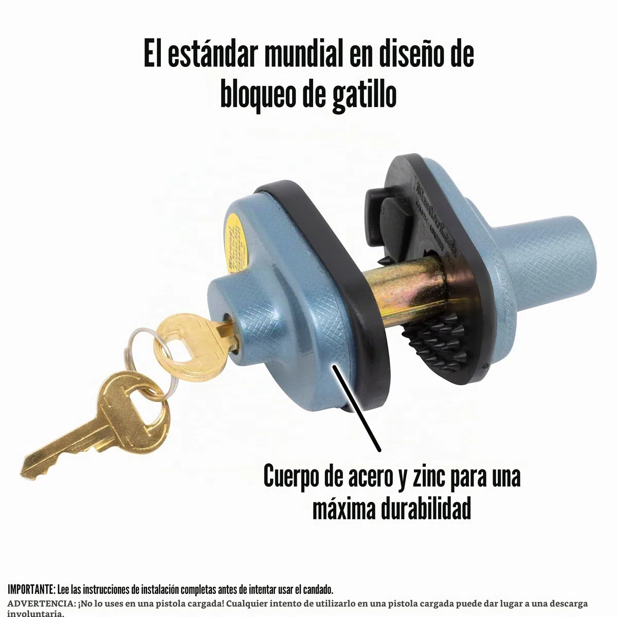 Master Lock 90DSPT Candado para Gatillo de Arma con Llave, Gris, 5,7 x 3,5 x 4 cm