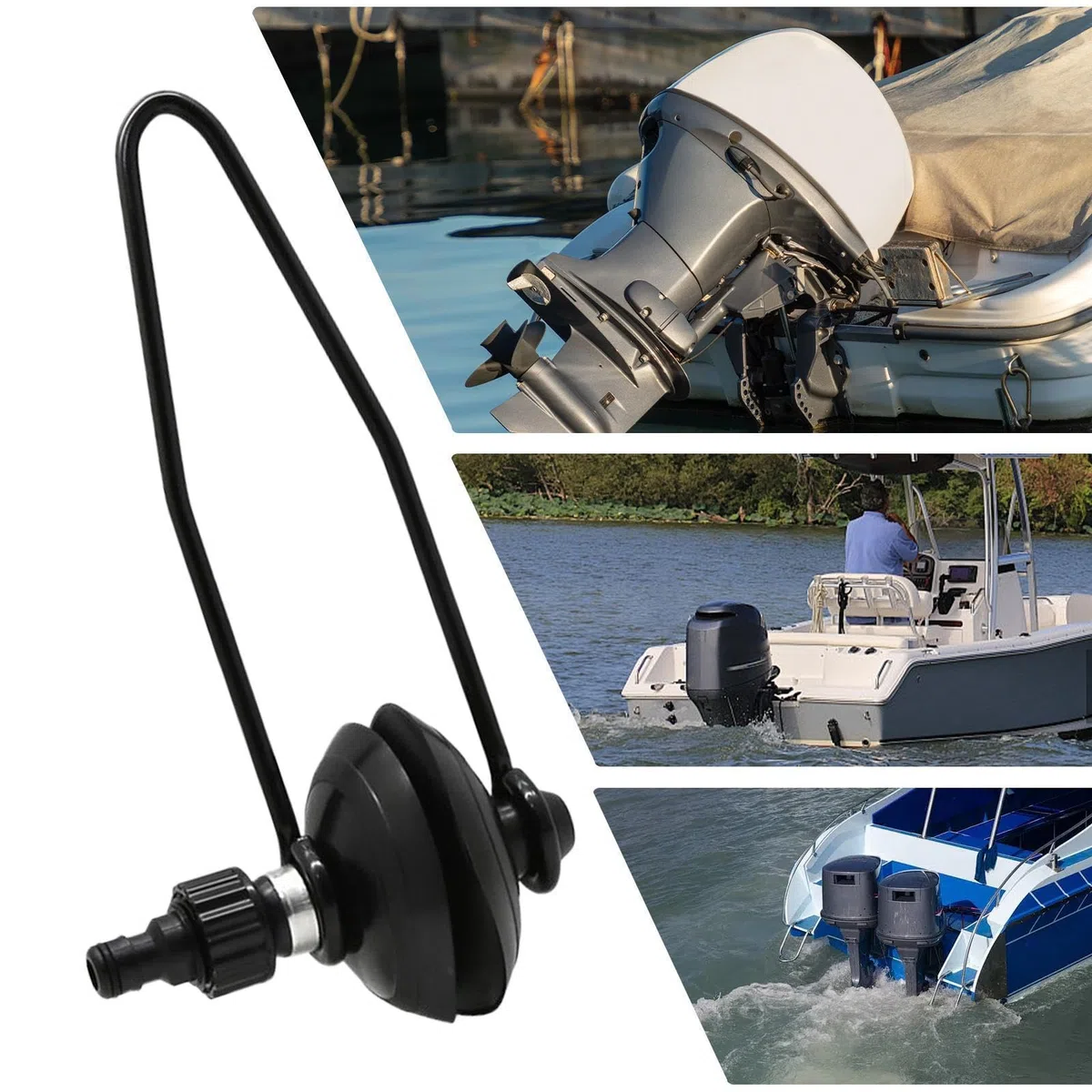Enjuague de motor para embarcaciones - Protección auditiva Enjuague de motor fuera de borda Enjuague de motor marino universal de cabeza redonda monotubo | Puño de barco para motores fuera de borda de