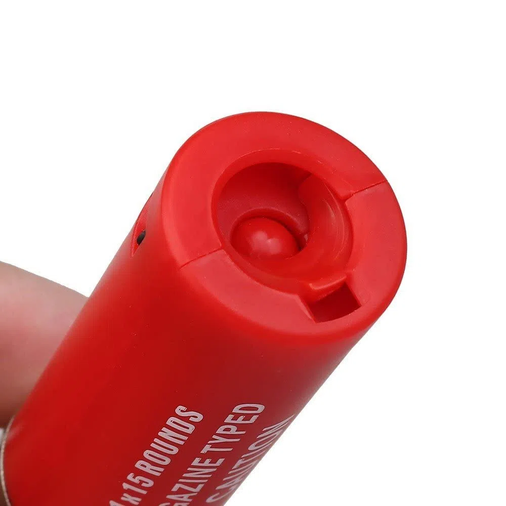 2EAGLE Accesorio Airsoft - Pack de 6 Cartuchos para réplicas de escopetas de Airsoft con rodamientos de Bolas de 6mm - Color: Rojo - Material: plástico de Alta Resistencia