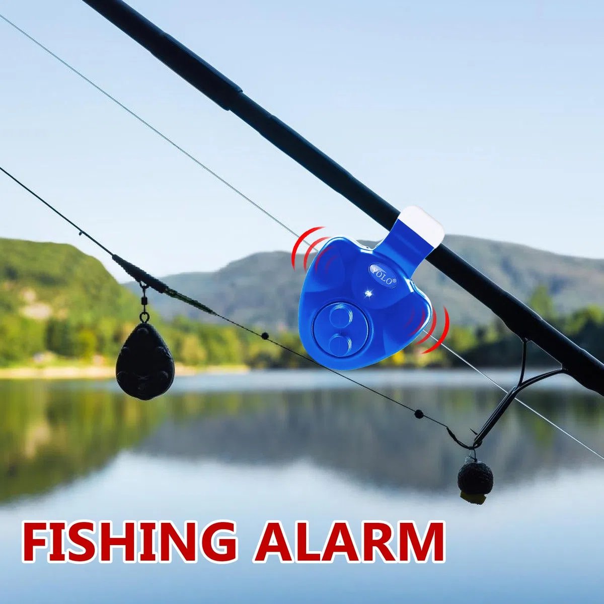 Alarma de Picada de Pesca, 4 Piezas Detector de Picada Pesca, Indicador de Picada de Pesca con Indicador LED, Vibración Sensible en la Caña de Pescar Equipo de Pesca