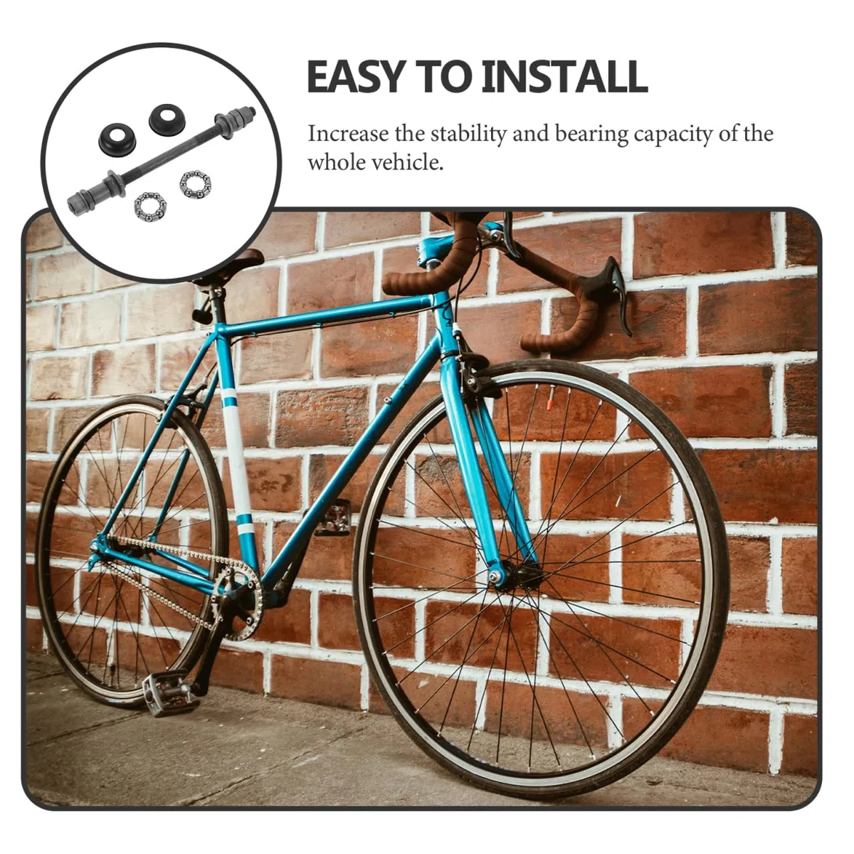 Toyvian Eje Trasero de Bicicleta, 180mm Eje con Rodamientos Kit Reparación para Bicicletas Accesorios Instalación y Compatible con Varios para ReparacióN Accesorios