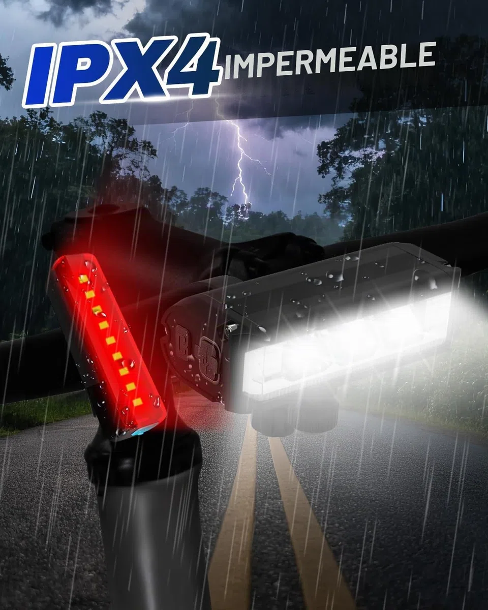 Victoper Luz Bicicleta Delantera y Trasera, Faro LED Potente 2025, Haz Amplio Alta Luminosidad, USB C Recargable, IPX4 Impermeable