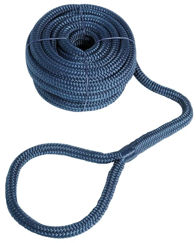 Cabo de Amarre con Ojo para Barco I Vela I Buque I Marina I Cuerda I Accesorios (Azul Marino, 10mm x 6m)