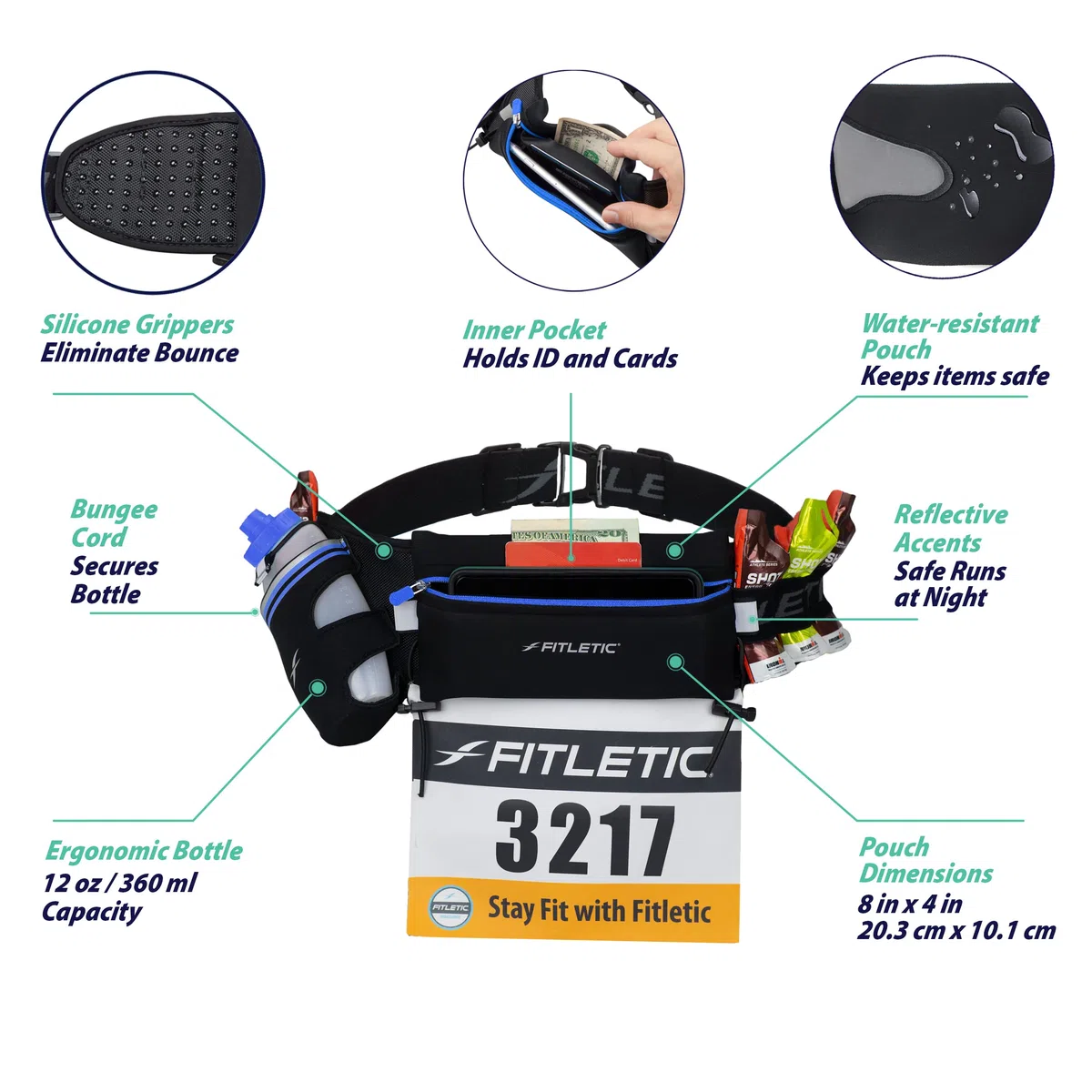 Fitletic Hd12 - Cinturón de hidratación Unisex