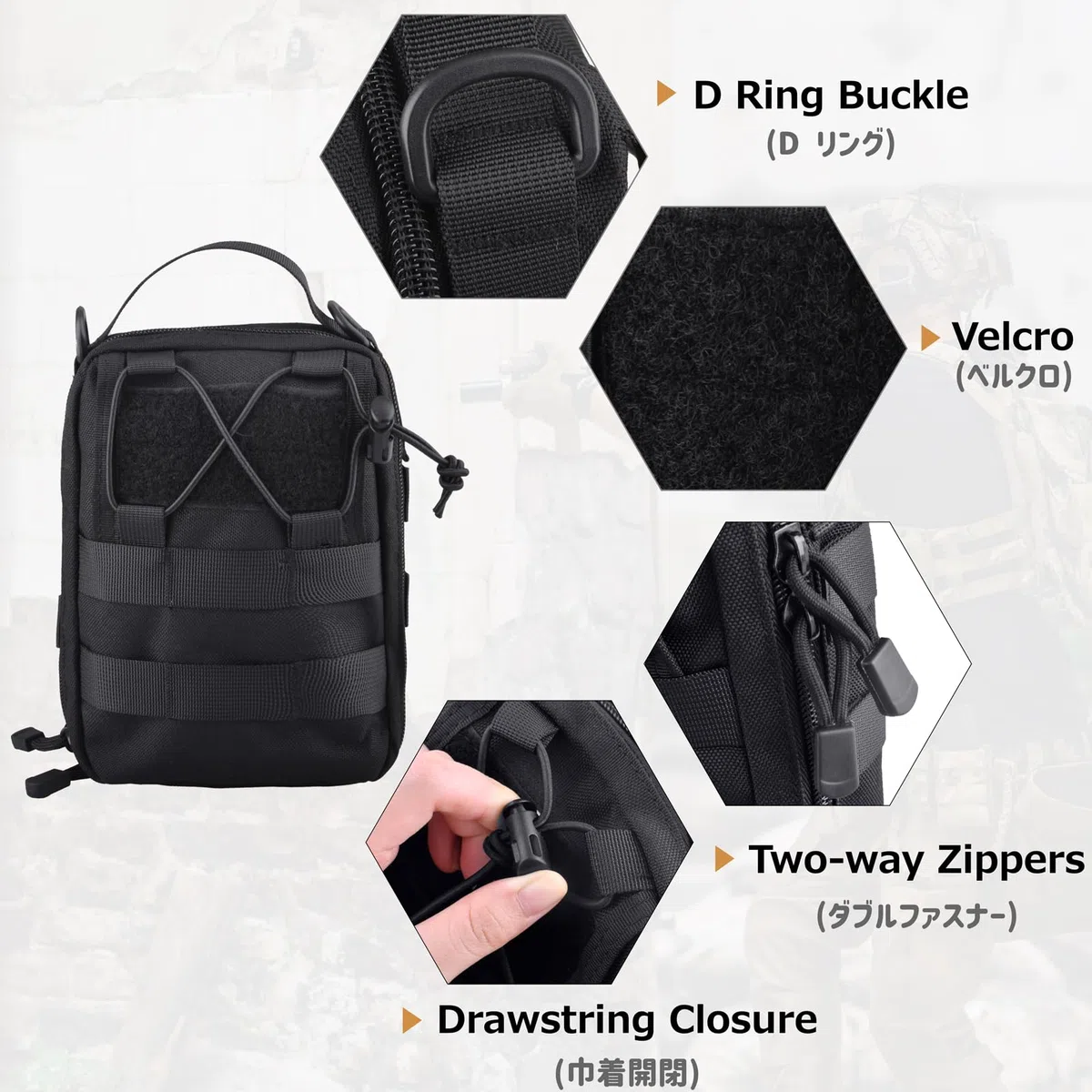 Azarxis Blosa Táctica Bolsa de Primeros Auxilios Molle Herramientas de Utilidad Equipo Multiuso Táctil Organnizador Cinturón Militar para Senderismo Deporte al Aire Libre Hombre Mujer