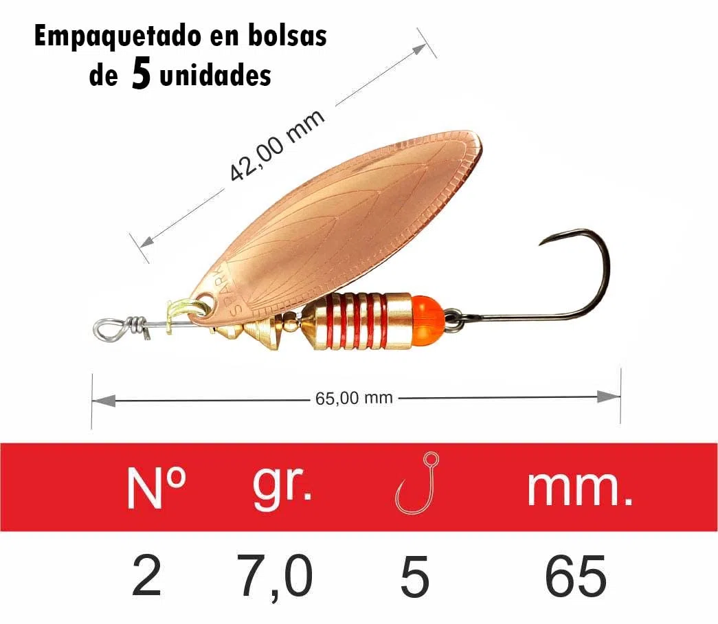 MAPSO - 5 Pesca Spinners SPARK-2 7 gms