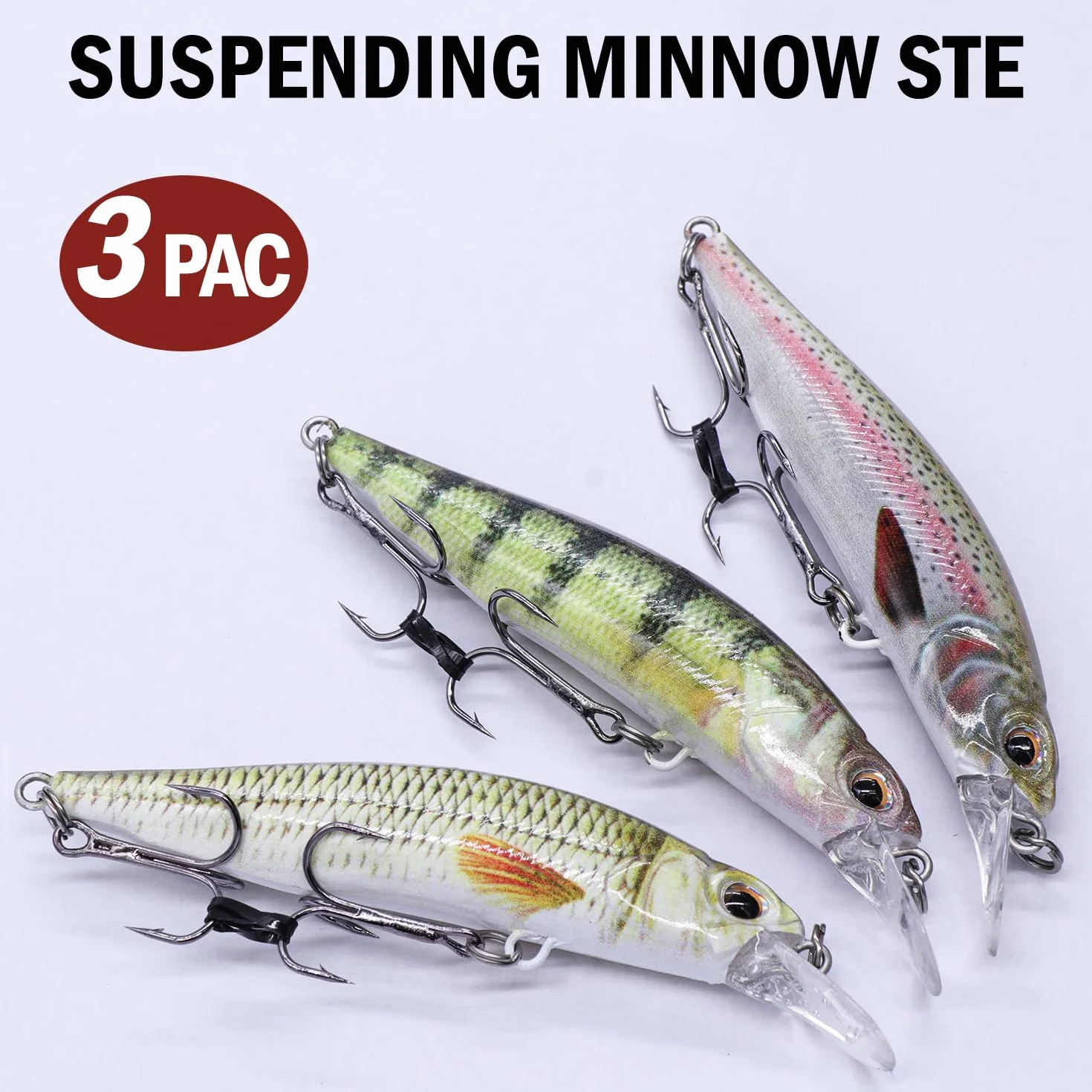 Wobbler Lucio Set,Minnow Flotante de 9.0cm/9.0g con Recubrimiento Biomimético, Ideal para Lanzamientos de Media y Larga Distancia, Amantes de la Pesca