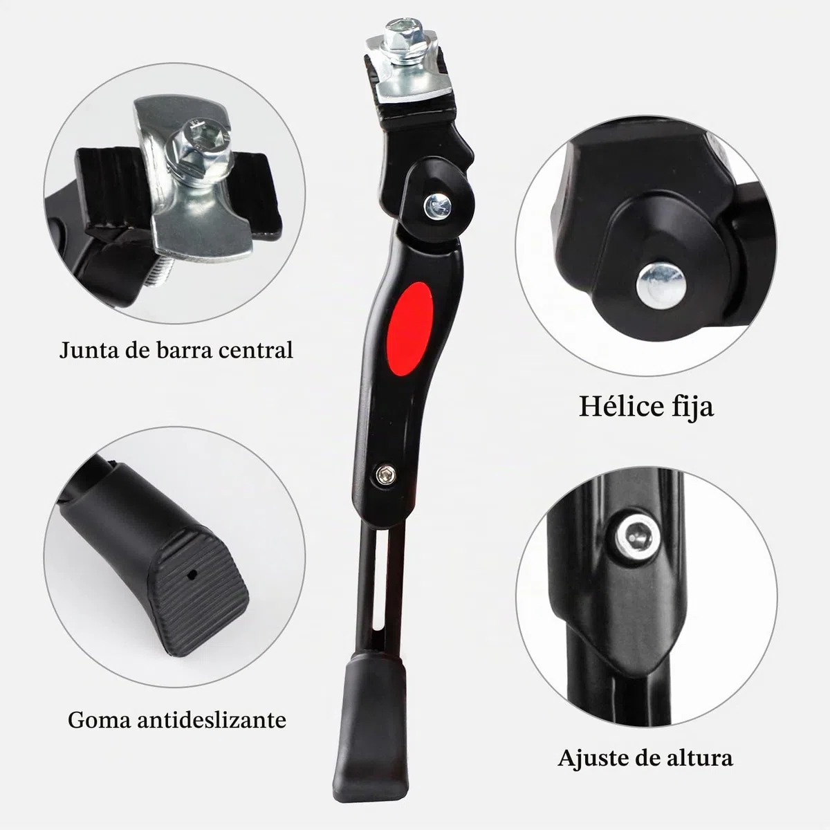 DEWEL Patas de Cabra para Bicicleta, Caballete Bicicletas de Ajustable de 16-20 Pulgadas, Aleación de Aluminio, con Pies Intercambiables para Carretera, Montaña y BMX