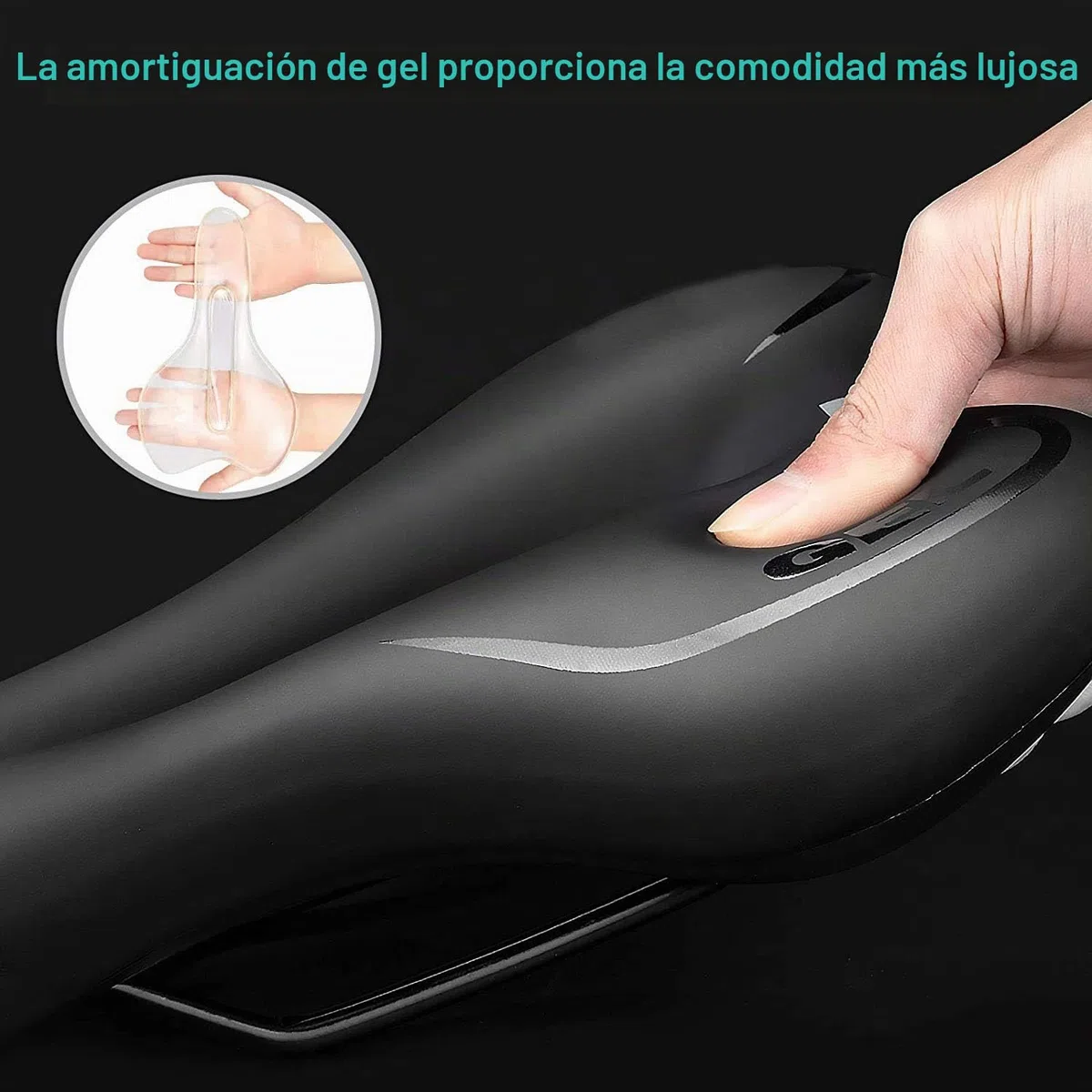 ZONSUSE Sillín de Bici de Gel,Sillin Bicicleta Montaña,Cómodo Asiento Ergonómico de Bici de Gel Antiprostatico Impermeable y Transpirable,para MTB,Bicicleta de Carretera,con Funda Impermeable
