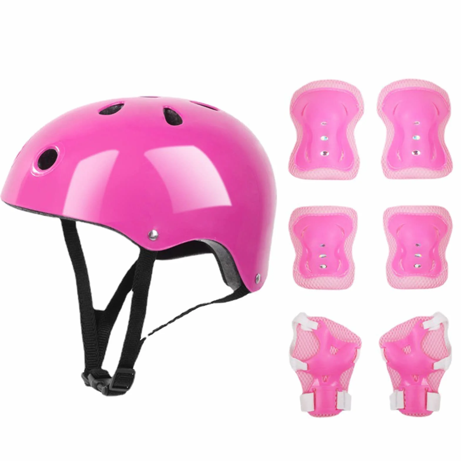 Juego de Equipo de Protección para Casco para Niños, Juego de Equipo de Protección para Casco de Patinaje para Niños Esponja Suave Espesada Carcasa de ABS Espuma EPS de Alta Densidad con Agujeros
