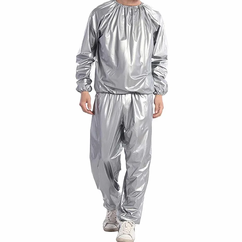 Traje de sauna de fitness para pérdida de peso, traje de sauna de sudor de cuerpo entero, gimnasio, PVC resistente al desgarro para hombres y mujeres