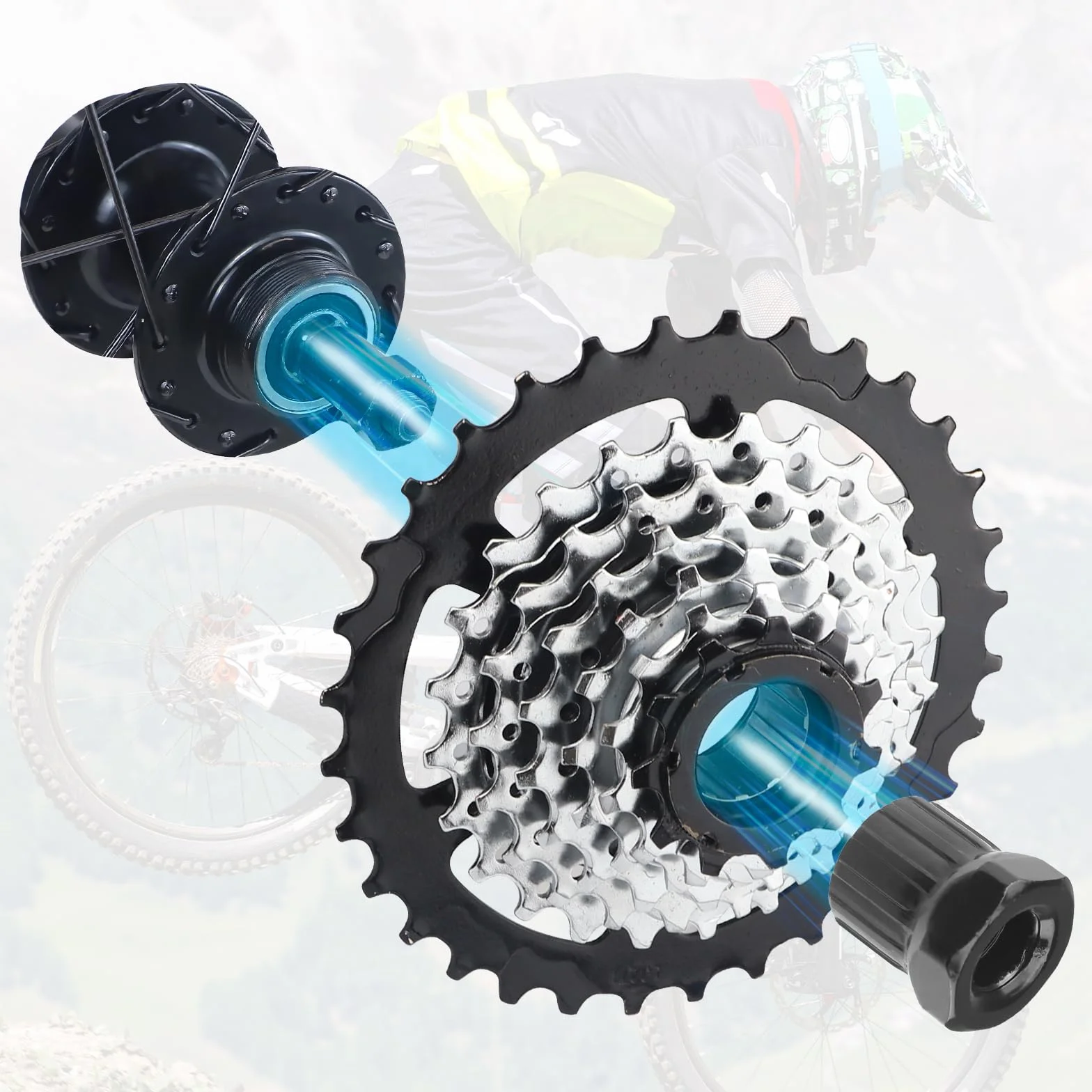 MEGHNA Bicicleta eléctrica de rueda libre, 7/8 marchas, 11-28 Teeth/11-32 Teeth Screw On Multiple Freewheel