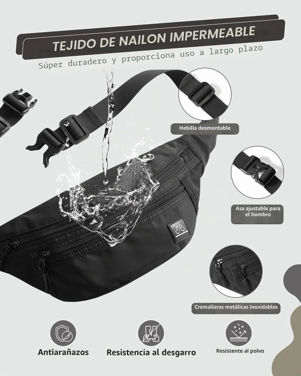 SZSYCN Riñonera Impermeable Grande Riñonera para Hombres Mujeres Riñonera para Viajes, Festivales, Caminatas, Deportes, Carreras, Gym, Bolsa de Hombro con Correas Ajustables para los Hombros