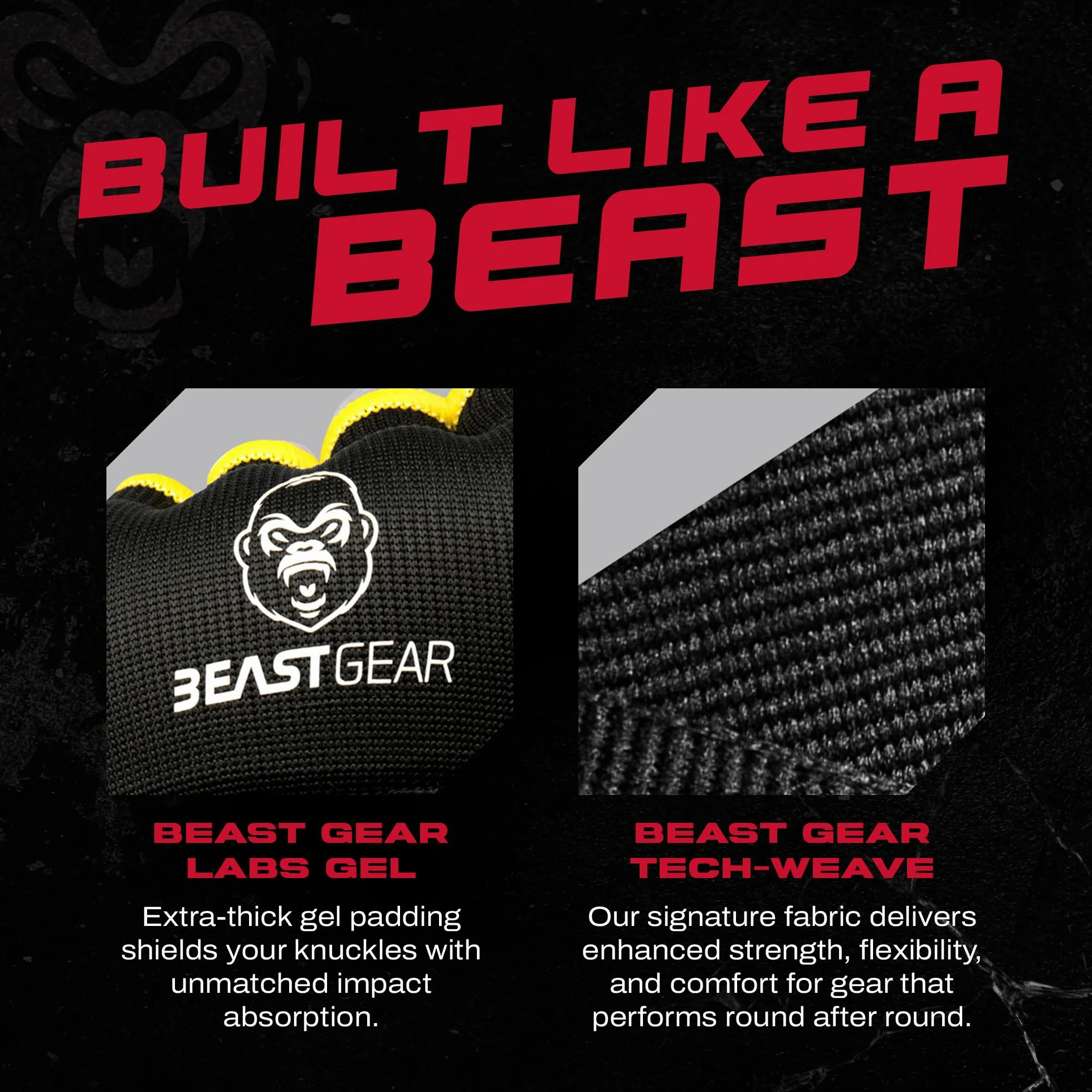 Beast Gear Guantes Boxeo Gel – Manoplas Boxeo Deportes de Combate, MMA, Muay Thai, Artes Marciales