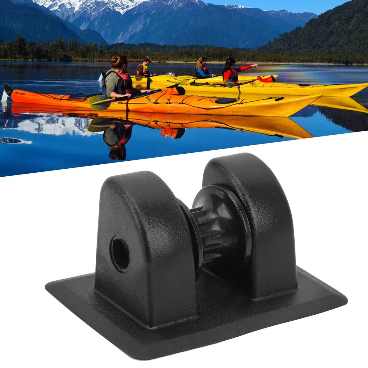 Ancla de PVC Amarre Parche Soporte de Ancla Rueda Ancla Fila Canotaje Botes Inflables Kayaks Bote Accesorios Bote Inflable Soporte de Ancla(Negro)