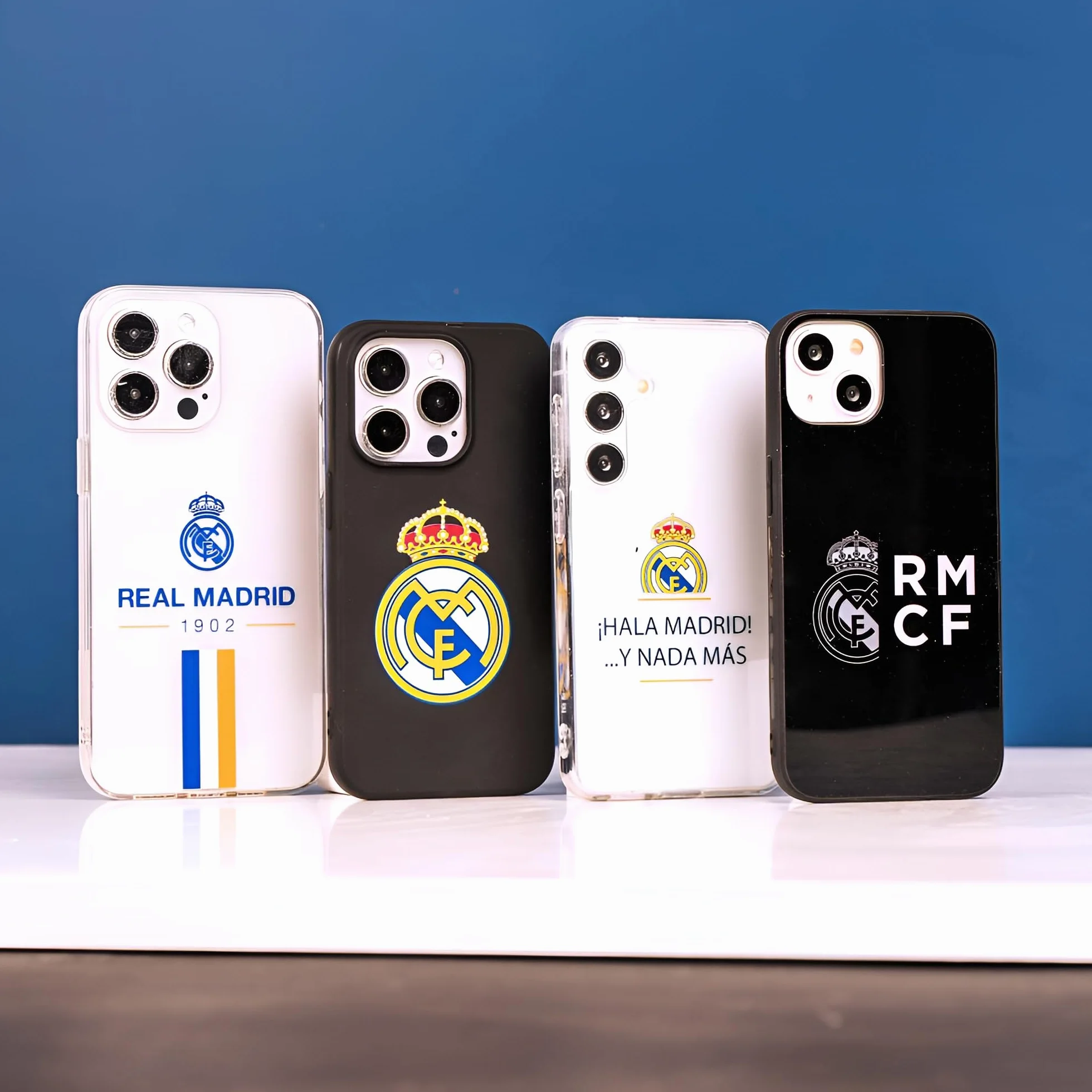 Funda para iPhone 16 Plus del Real Madrid 1902 tansparente para Proteger tu móvil. Capa de Silicona Flexible con Licencia Oficial Real Madrid