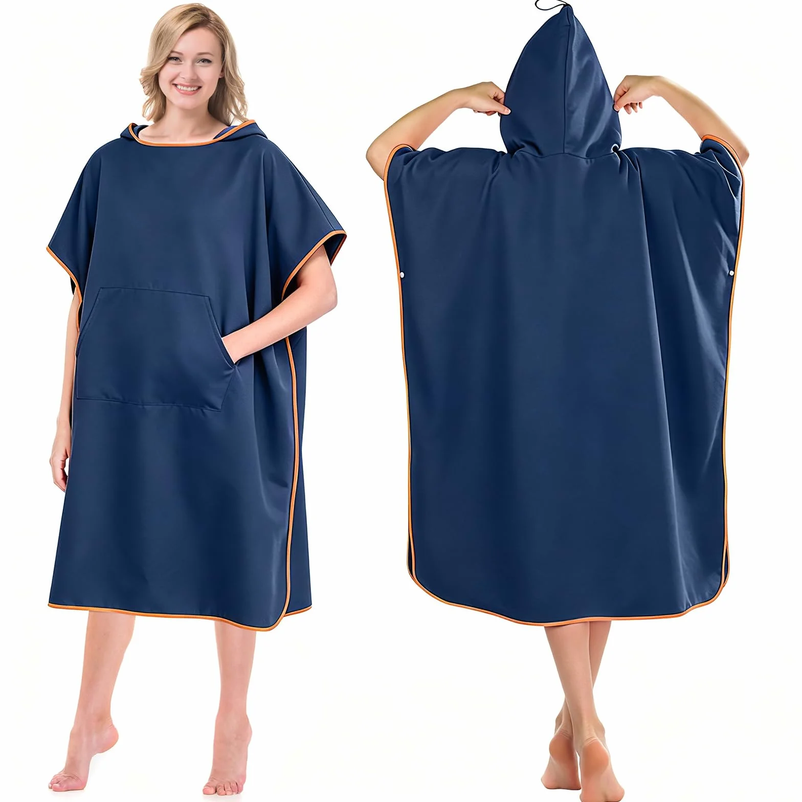 Poncho de Surf de Mujer Hombre, Poncho Toalla Adulto, Toalla de Microfibra con Capucha, Albornoz para Cambiarse, Albornoz de Secado Rápido Cambiador Playa para Surf, Acampar, Natación y Buceo