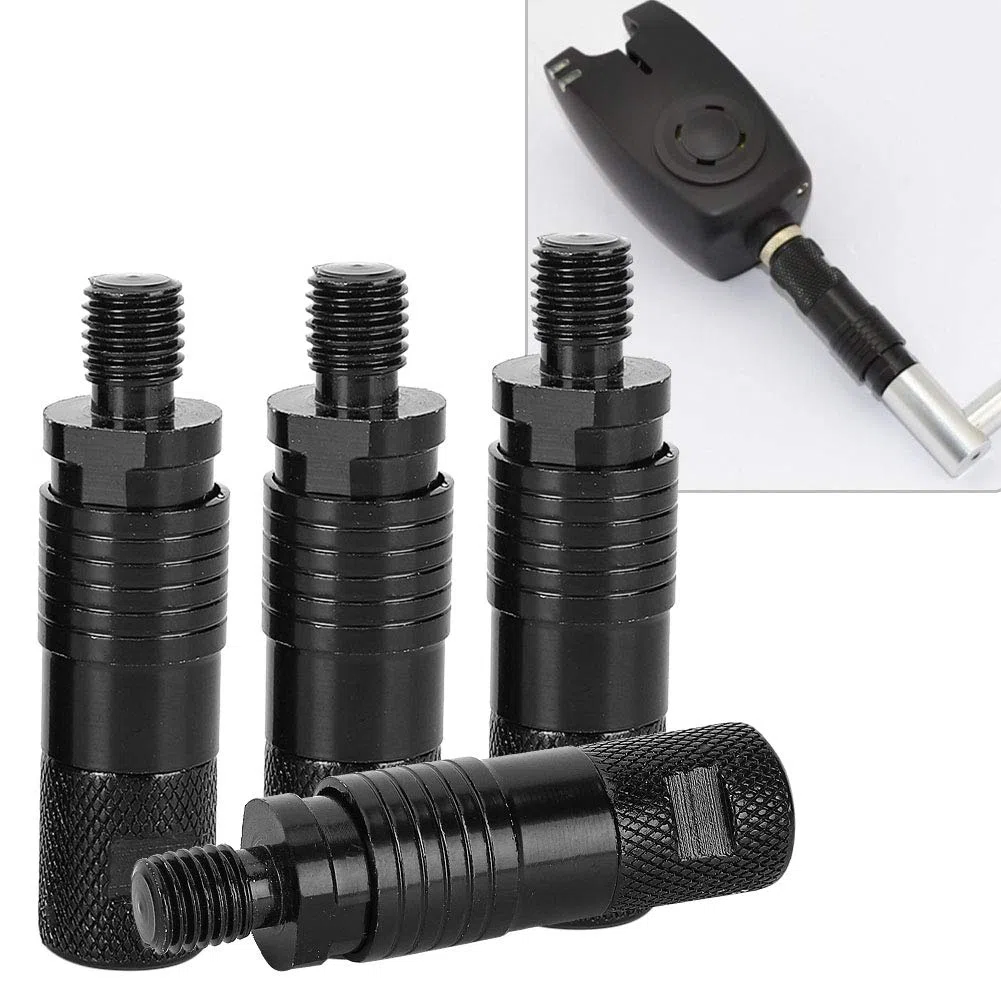 BuyWeek Conector de Alarma de Pesca Adaptador de Liberación, 4 Piezas 6 cm de Metal para Aparejos de Pesca (Negro)