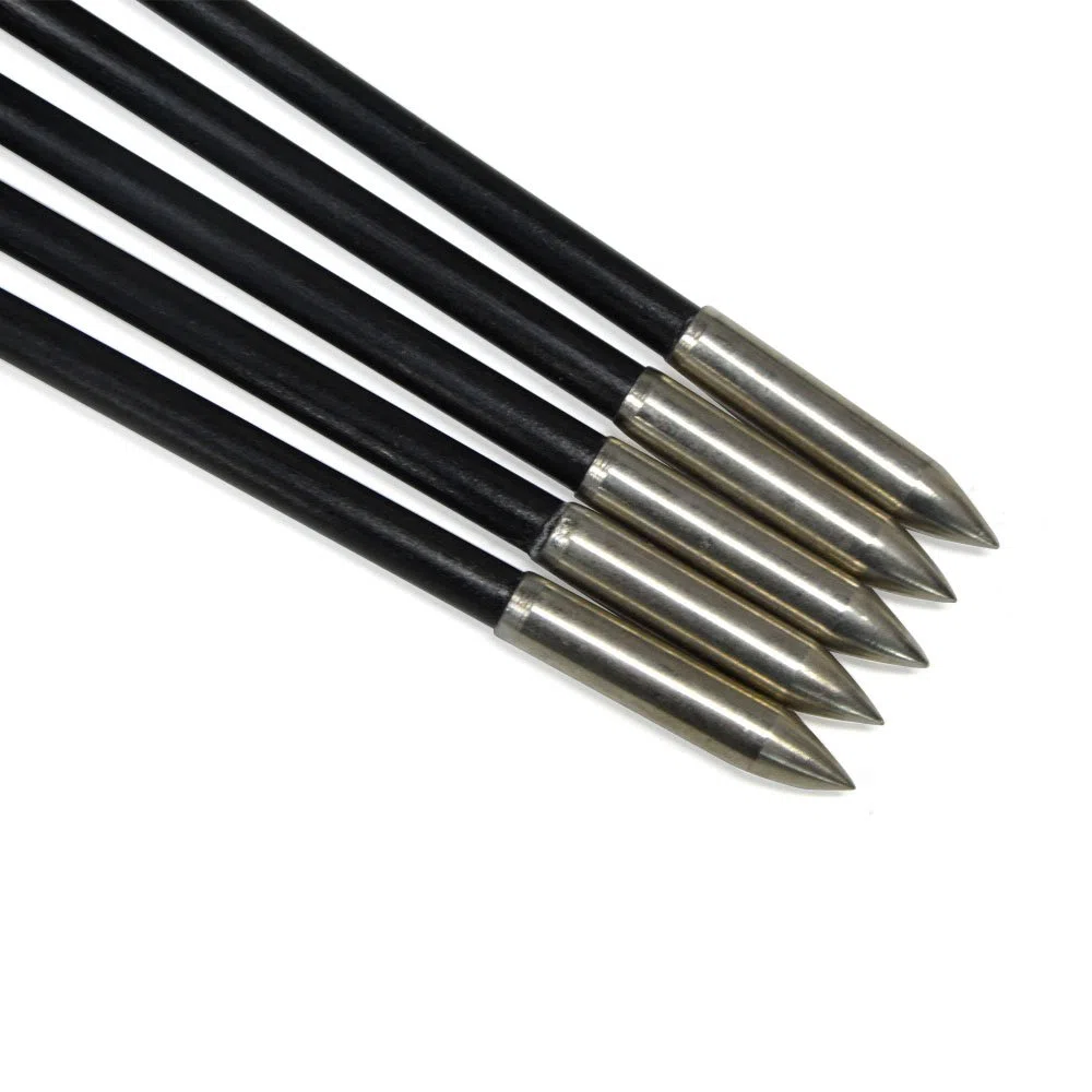 AMEYXGS 24/12 pcs Tiro con Arco de Fibra de Vidrio Flechas Spine 900 Flechas de Destino Flechas Principiantes para Arco Largo Arco Recurvo