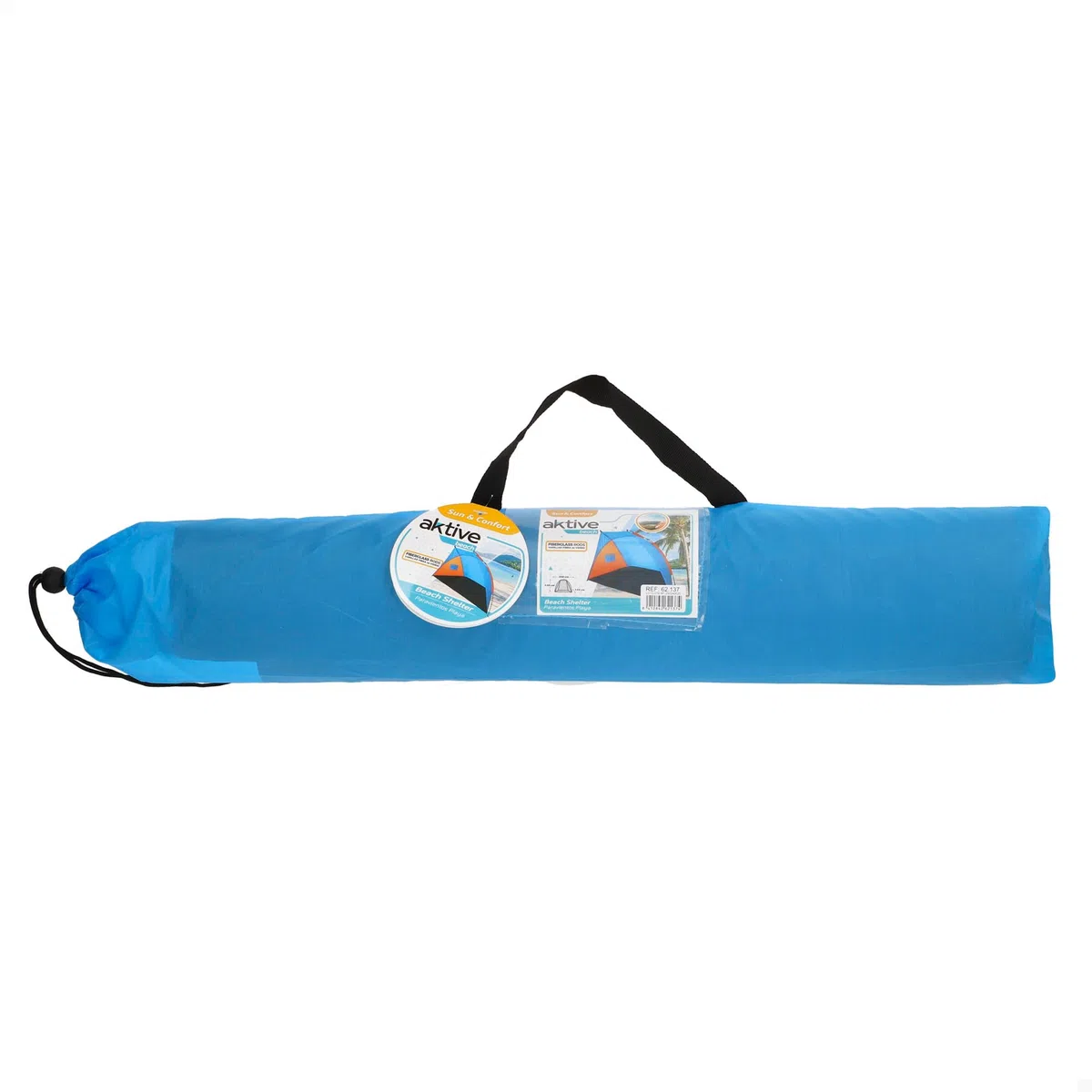 Aktive 62137 - Tienda paravientos azul y naranja 200x125x120 cm