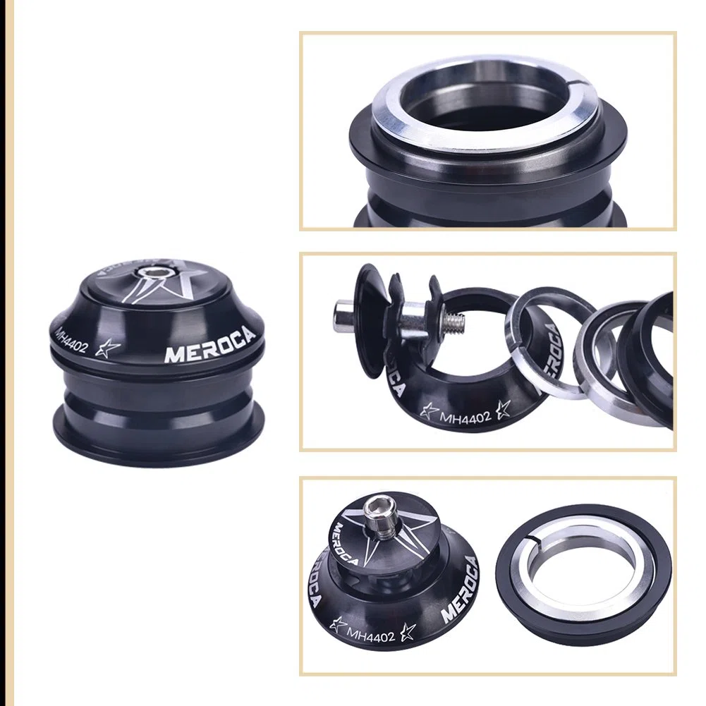 Tbest Juego de Dirección 1 1/8 Ahead 44 mm - 56 mm - Juego de Control de Bicicleta 1 1/8" - Casco de Bicicleta - Rosca - Aleación de Aluminio para Tubo de dirección de 44 mm y Horquilla de 28,6 mm