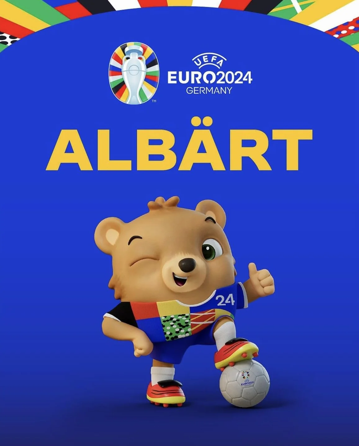 Peluche oficial del Campeonato Europeo Albärt de 20 cm