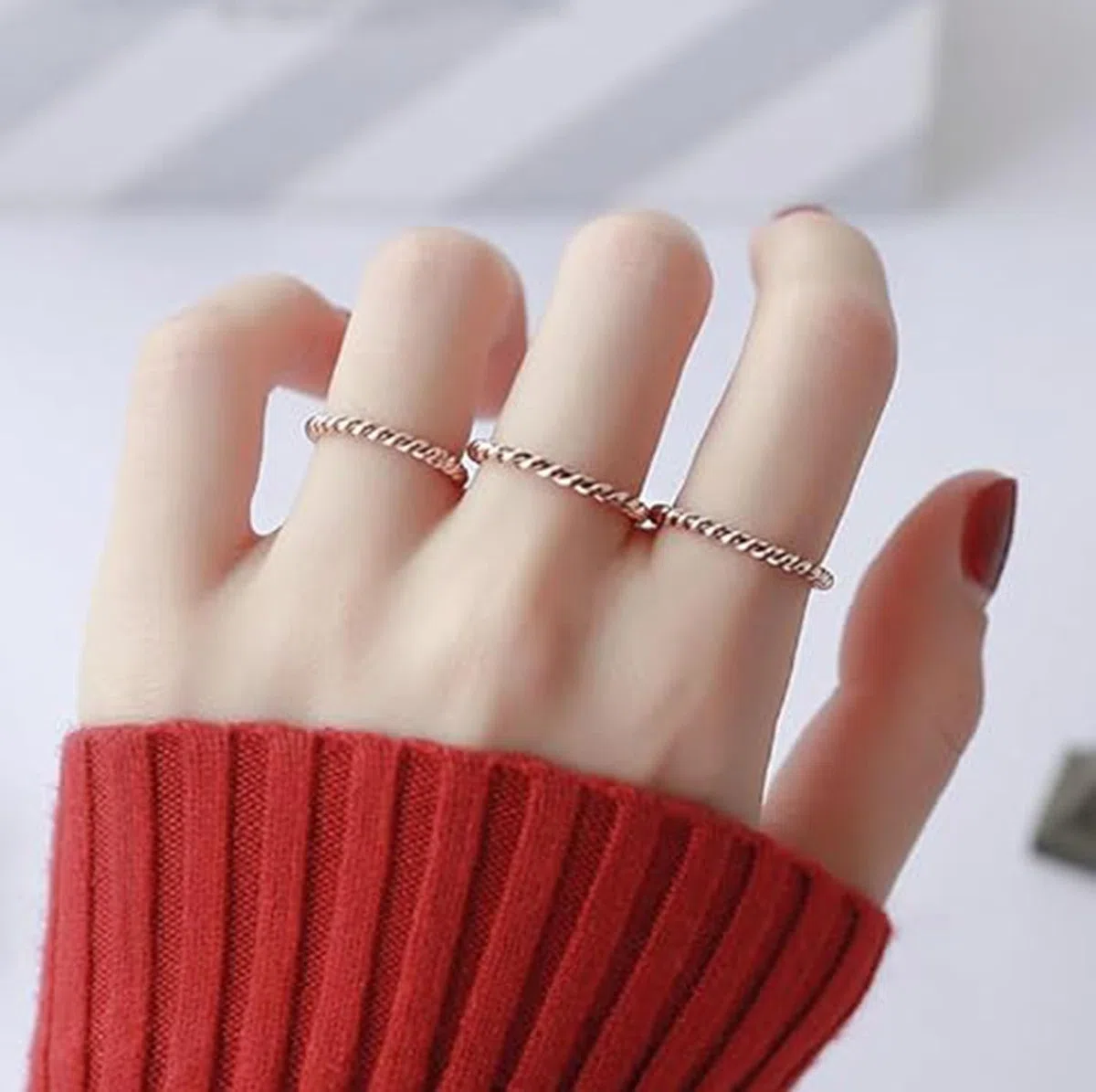 Anillo tensor de cobre sólido trenzado de cobre para hombres y mujeres, regalo de bienestar espiritual para aniversario/cumpleaños, unisex, para uso diario, 6, Cobre, No es una piedra