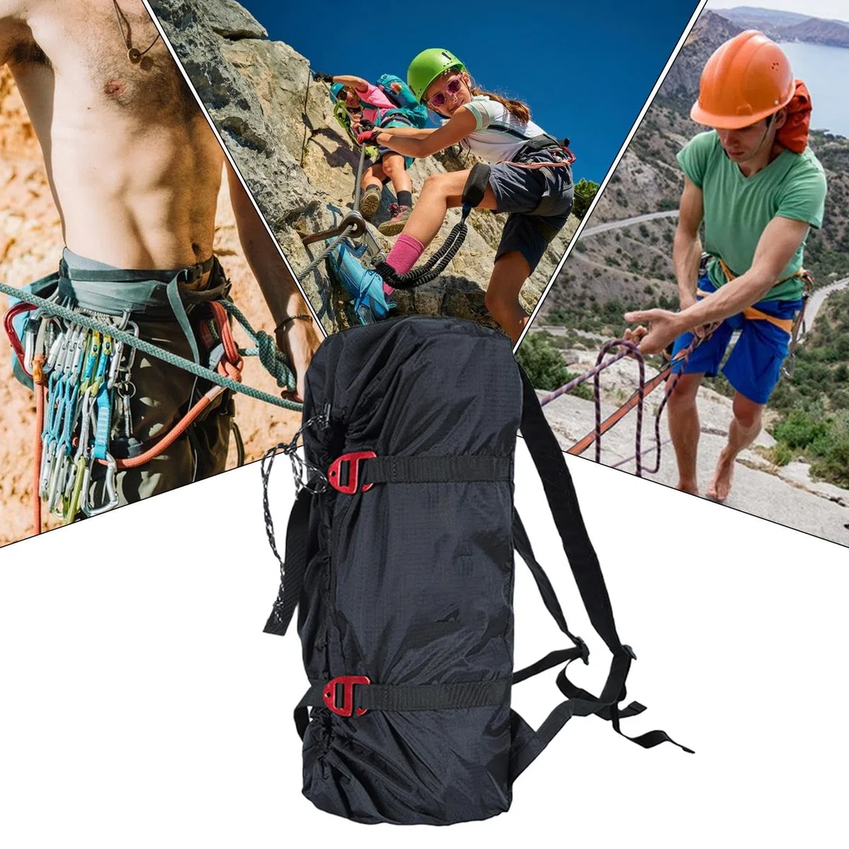 Genérico Bolsa de Escalada | Mochila Organizadora para Cuerdas,Equipo De Montañismo Y Senderismo con Gran Capacidad para Deportes Acuáticos Gimnasio Espeleología Camping Viajes