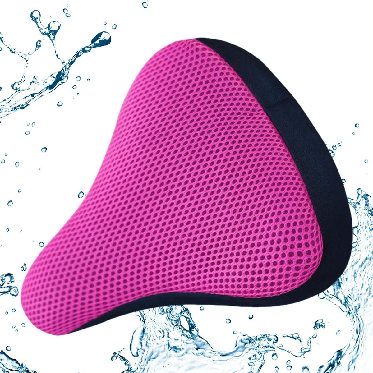 Cojín para Asiento De Bicicleta - De Sillín para Acolchada Suave Elástica, Tela De Malla Transpirable 3D 20x23cm, Forro Ergonómico Antideslizante para Bici De Ruta Plegable