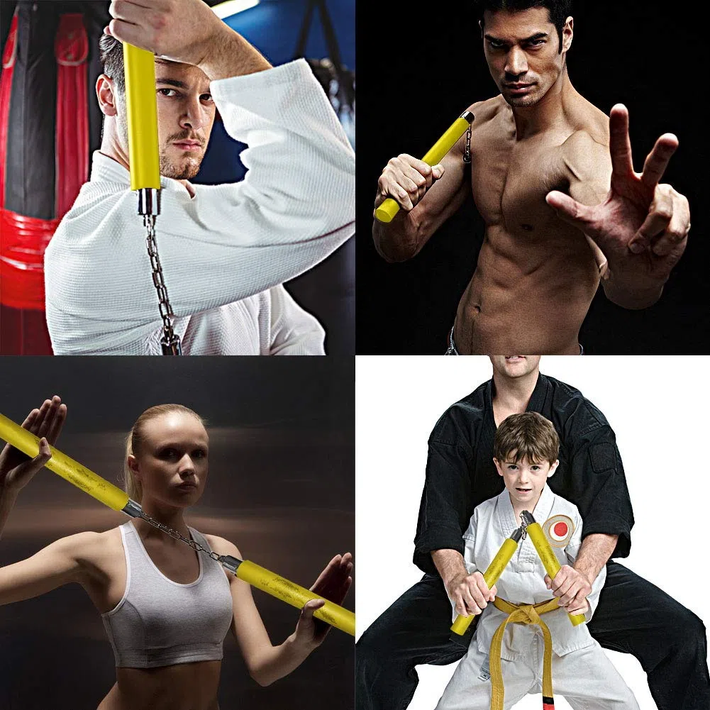 Nunchakus de Espuma Entrenamiento Práctico Nunchucks de Artes Marciales Nunchakus para Niños Adultos y Principiantes,Entrenamiento Portátil Artes Marciales Nunchakus de Espuma