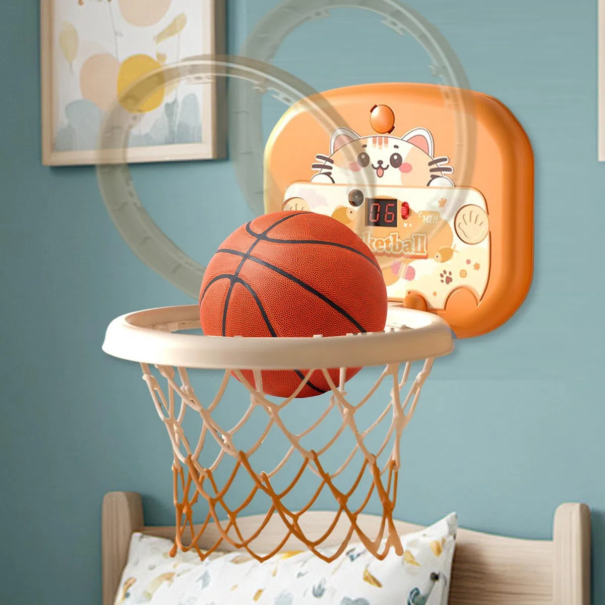 Aro De Baloncesto Mini - Juego De Canasta Infantil para Casa - De Pared con Marcador Educativo Juego Deportivo para Niños Adolescentes Y Habitación Infantil
