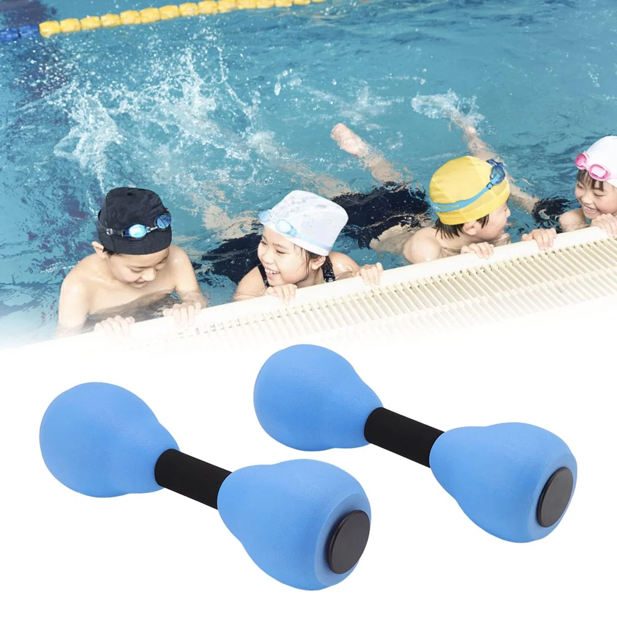 Pesas de agua para aeróbic acuático, 2 uds. De espuma ajustable, pesas de agua, resistencia a la piscina, entrenamiento de natación, equipo de Fitness para adultos y niños