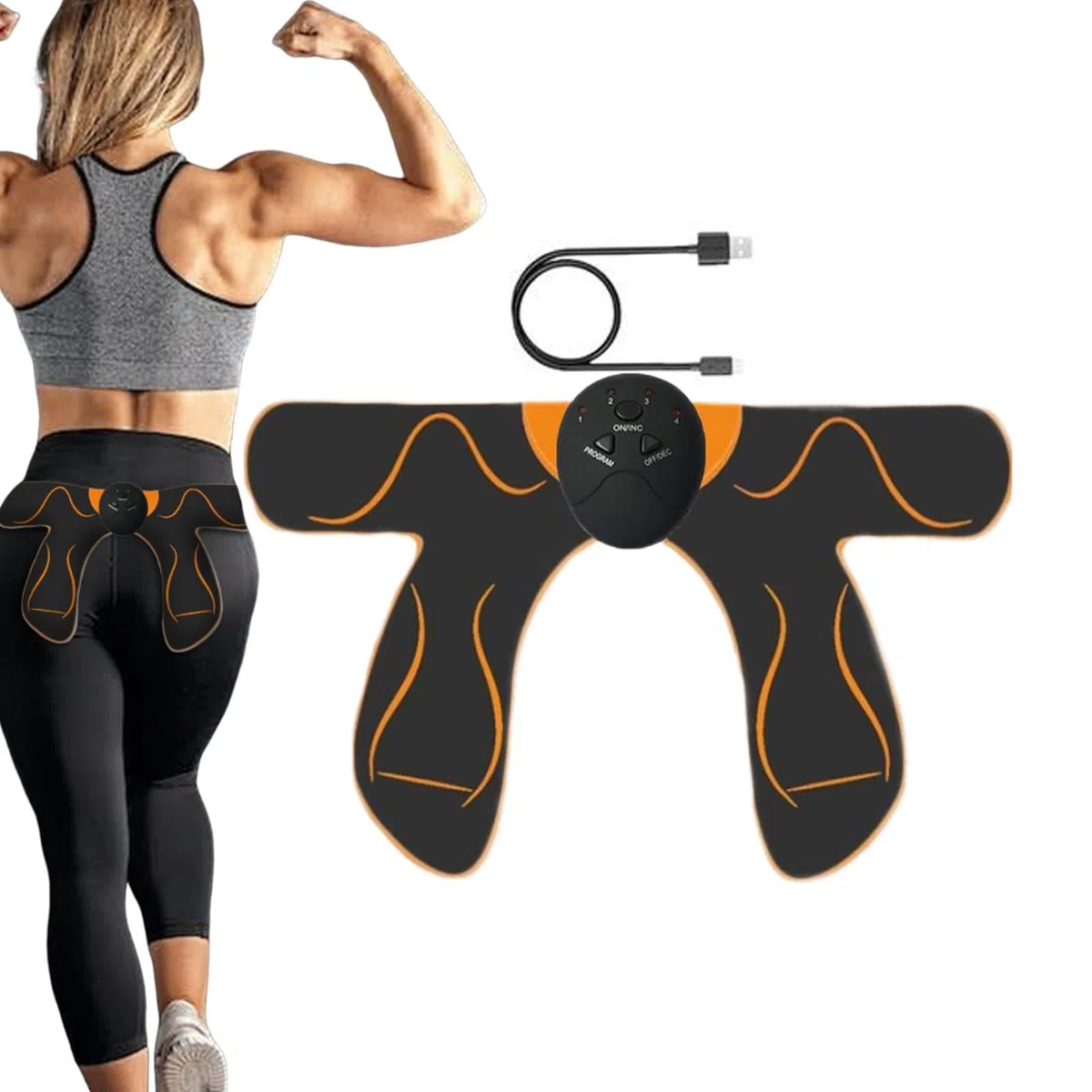 Entrenador De Caderas - Tonificador Glúteos Elevador De Trasero | Equipo De Ejercicio Ajustable Masajeador Recargable Para Hogar Y Viaje