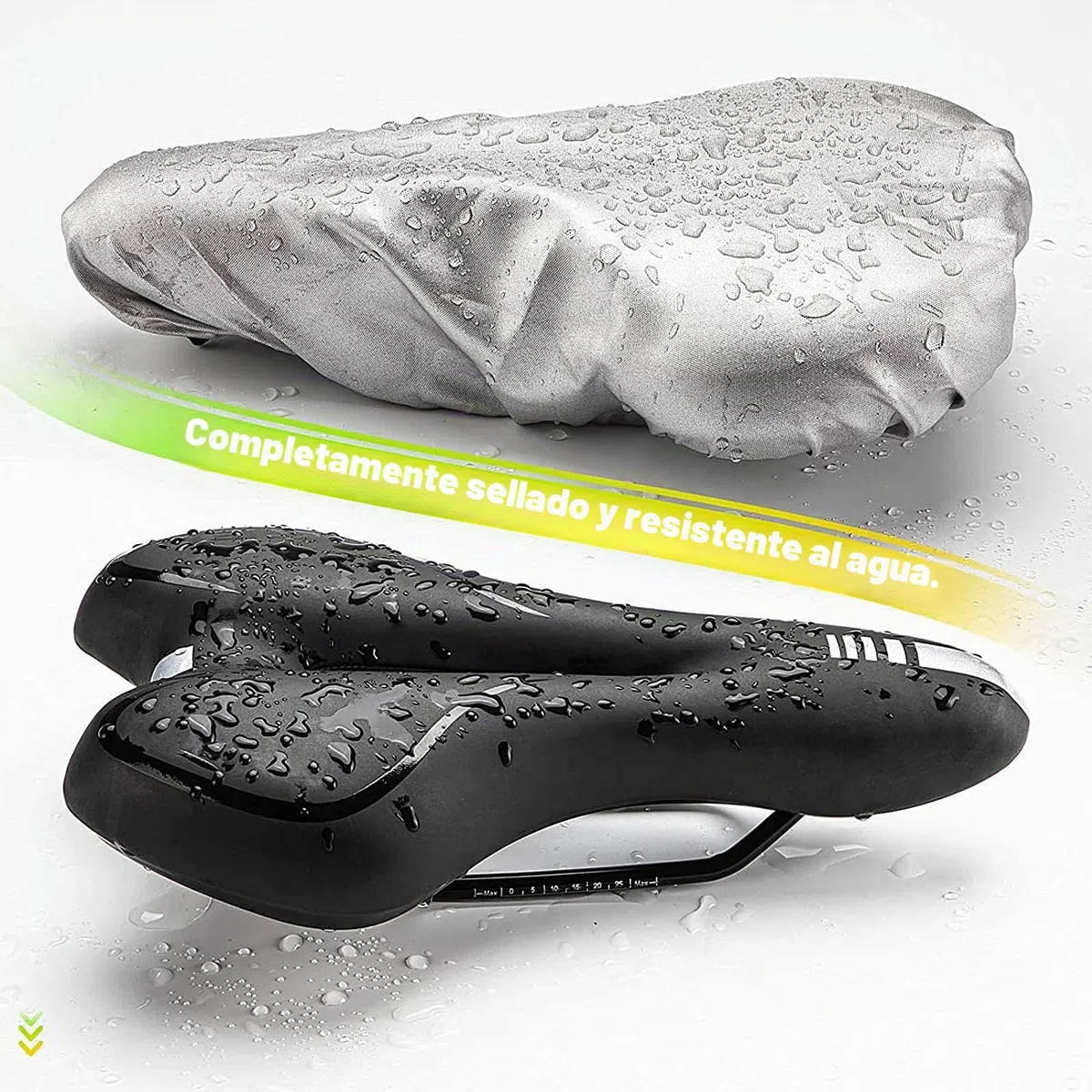 ZONSUSE Sillín de Bici de Gel,Sillin Bicicleta Montaña,Cómodo Asiento Ergonómico de Bici de Gel Antiprostatico Impermeable y Transpirable,para MTB,Bicicleta de Carretera,con Funda Impermeable