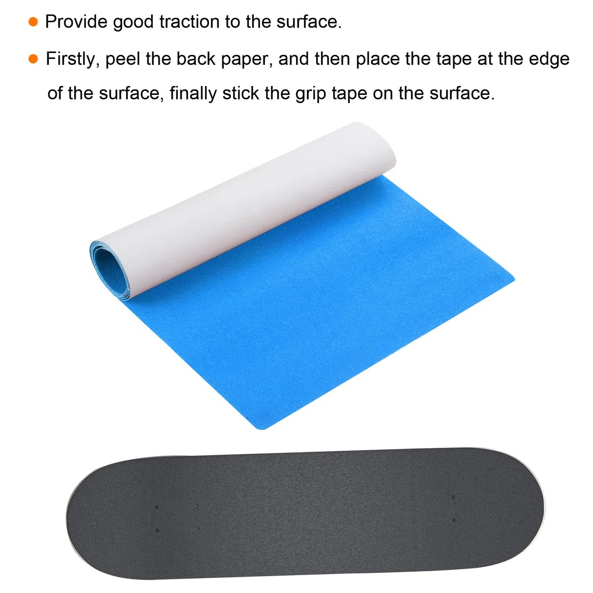 PATIKIL Hoja de cinta de agarre, cinta antideslizante, impermeable, alta tracción, agarre de papel de lija para patineta, patinaje, scooter, longboard escaleras