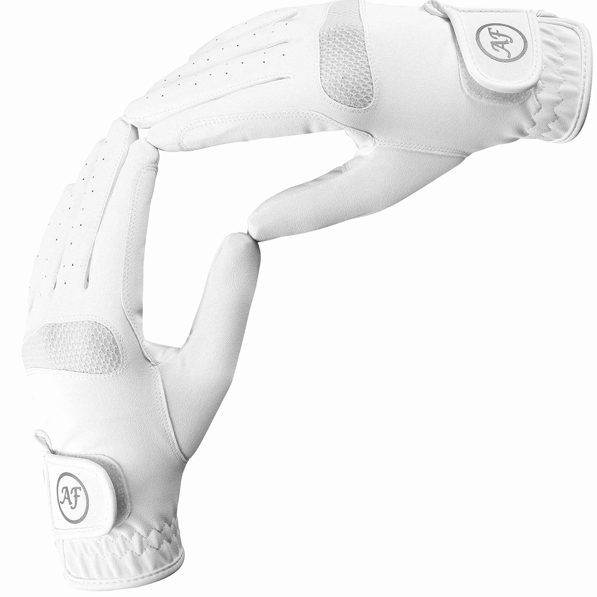 AFE - Guantes de piel sintética ecuestre para equitación, color blanco y transpirable